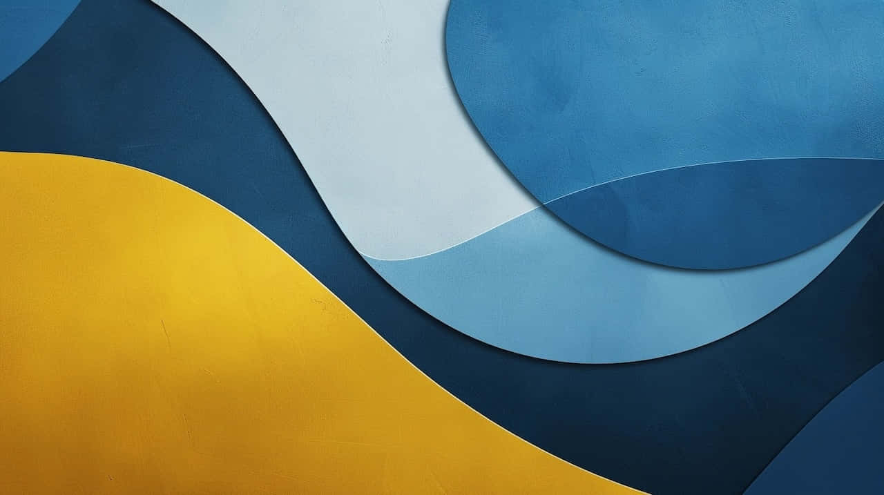 abstract blue yellow waves, blue, gold, HD Desktop Wallpaper