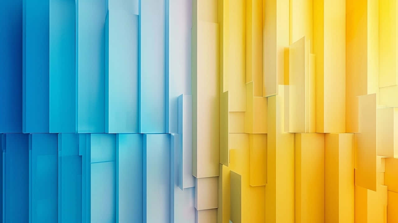 Blue And Yellow, vibrant abstract geometric wallpaper, bold blue and yellow vertical bars, HD Desktop Wallpaper