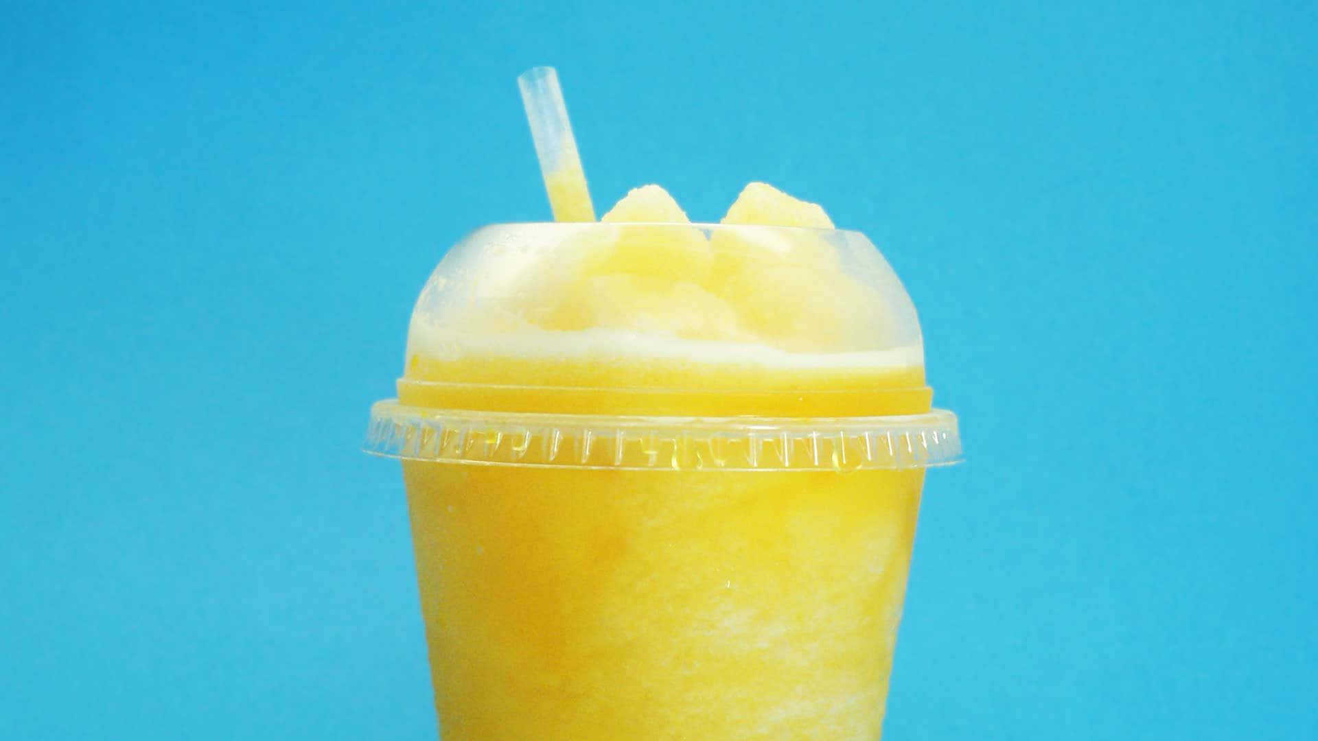 Cold Lemon Slushy, vibrant yellow, pineapple chunks, Full HD Desktop Wallpaper