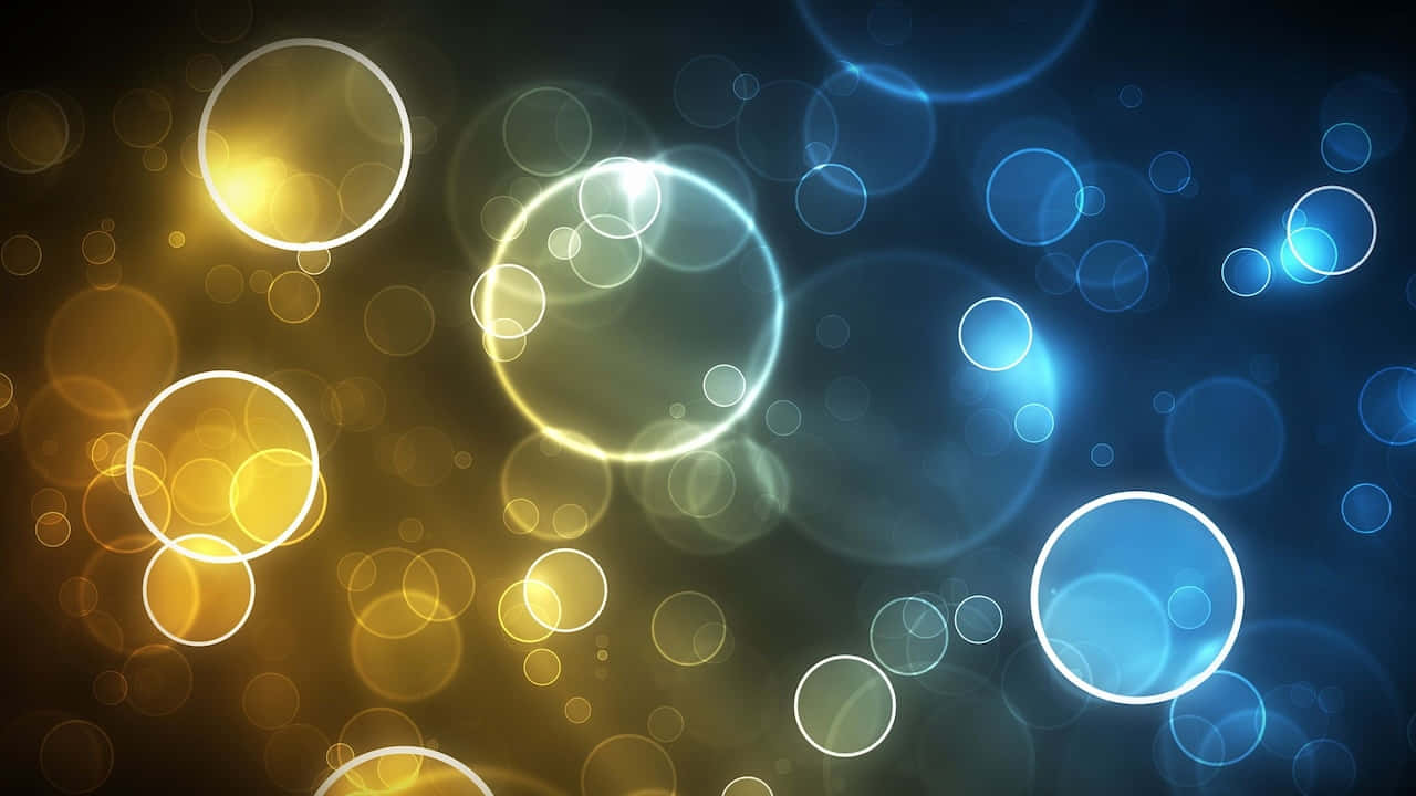 blue, yellow, bokeh lights, HD Desktop Wallpaper
