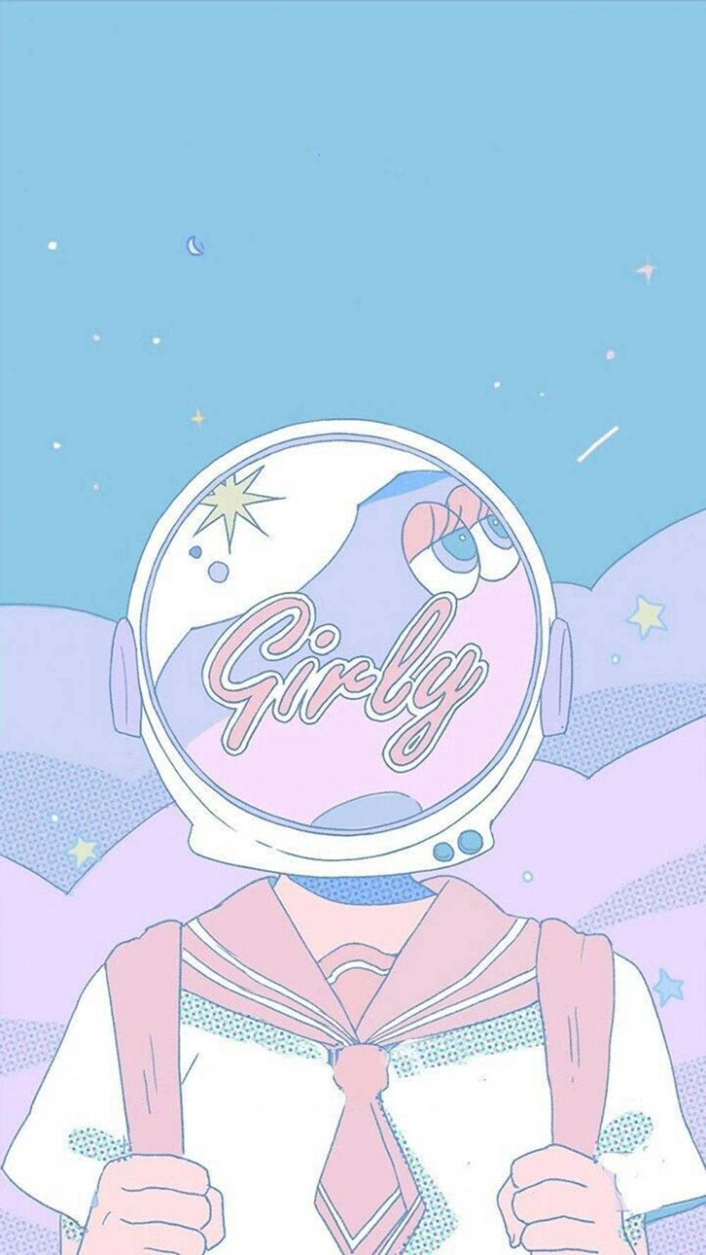 pink sailor uniform, space helmet, Girly, HD Phone Wallpaper