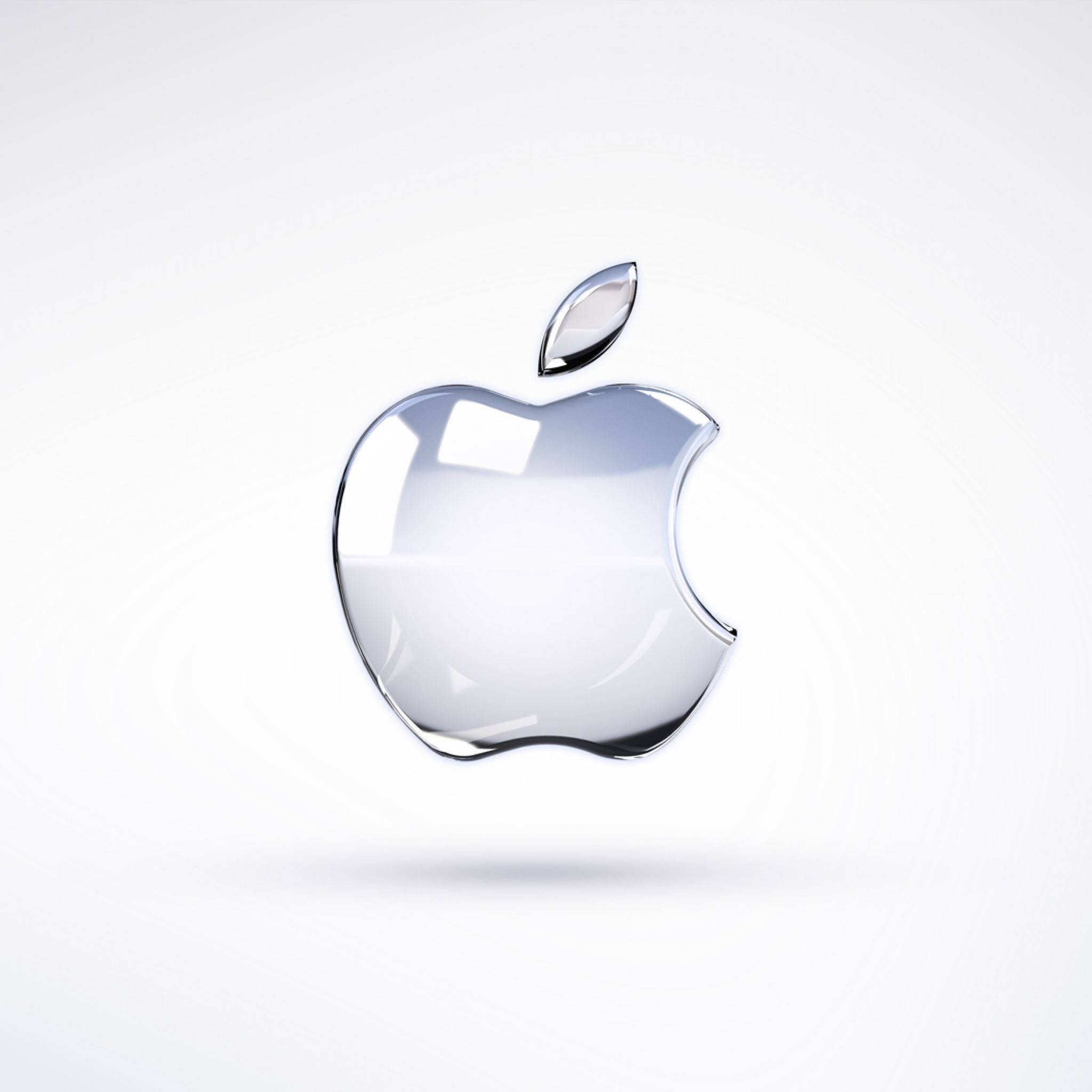 bright blue Apple logo, gradient backdrop, sleek glass Apple logo, Full HD Desktop Wallpaper