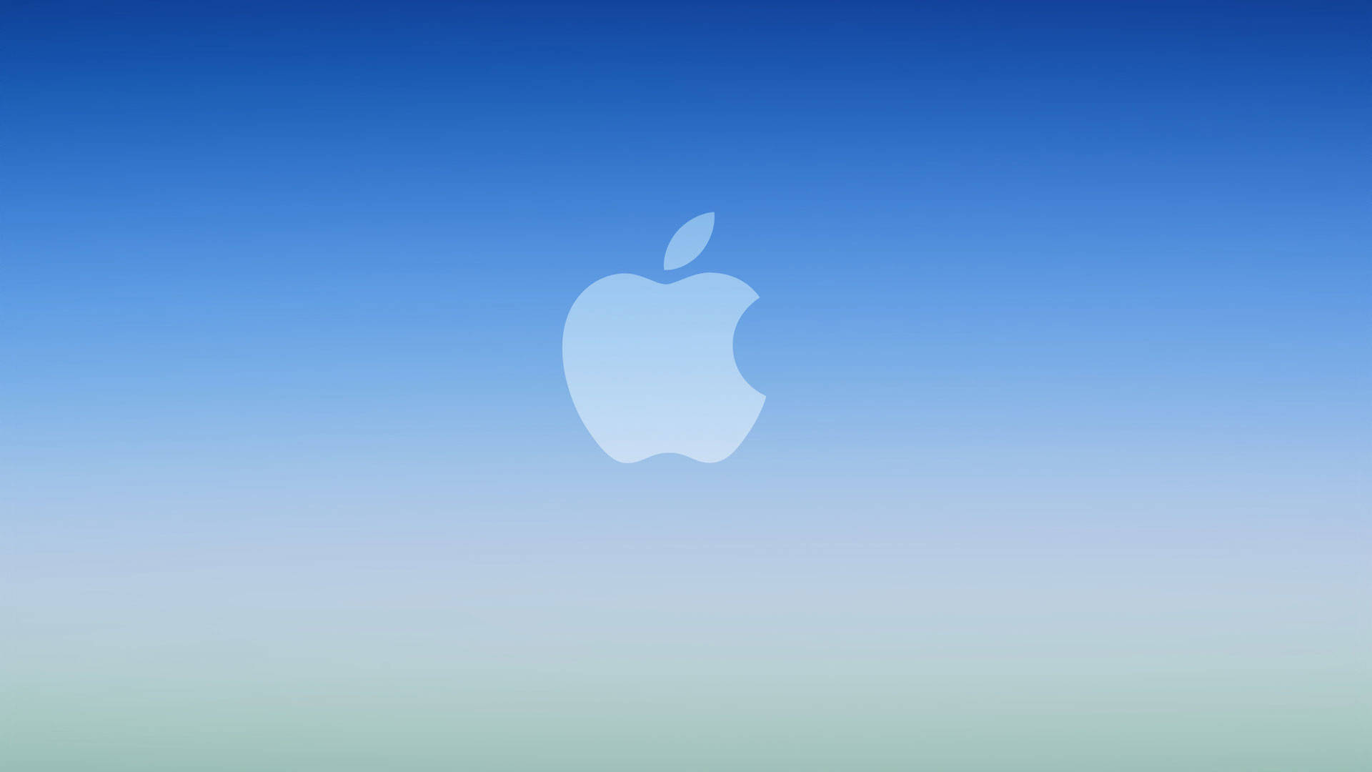 Apple logo, deep blue, soft green, Full HD Desktop Wallpaper