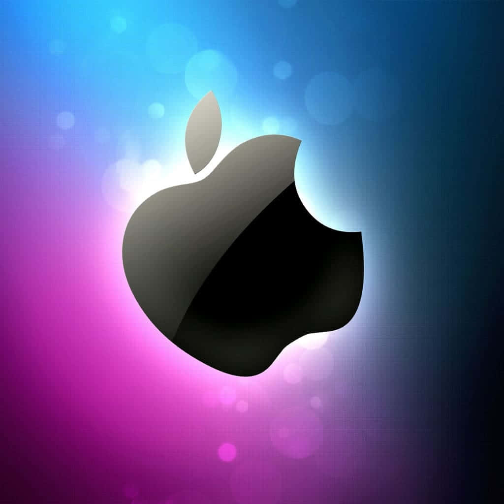 Apple logo, black, blue, SD Desktop Wallpaper