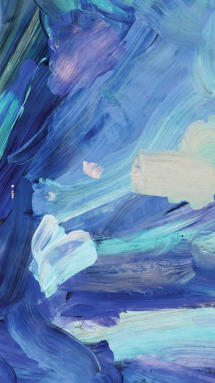 blue art, abstract brushstrokes, deep blues, HD Phone Wallpaper
