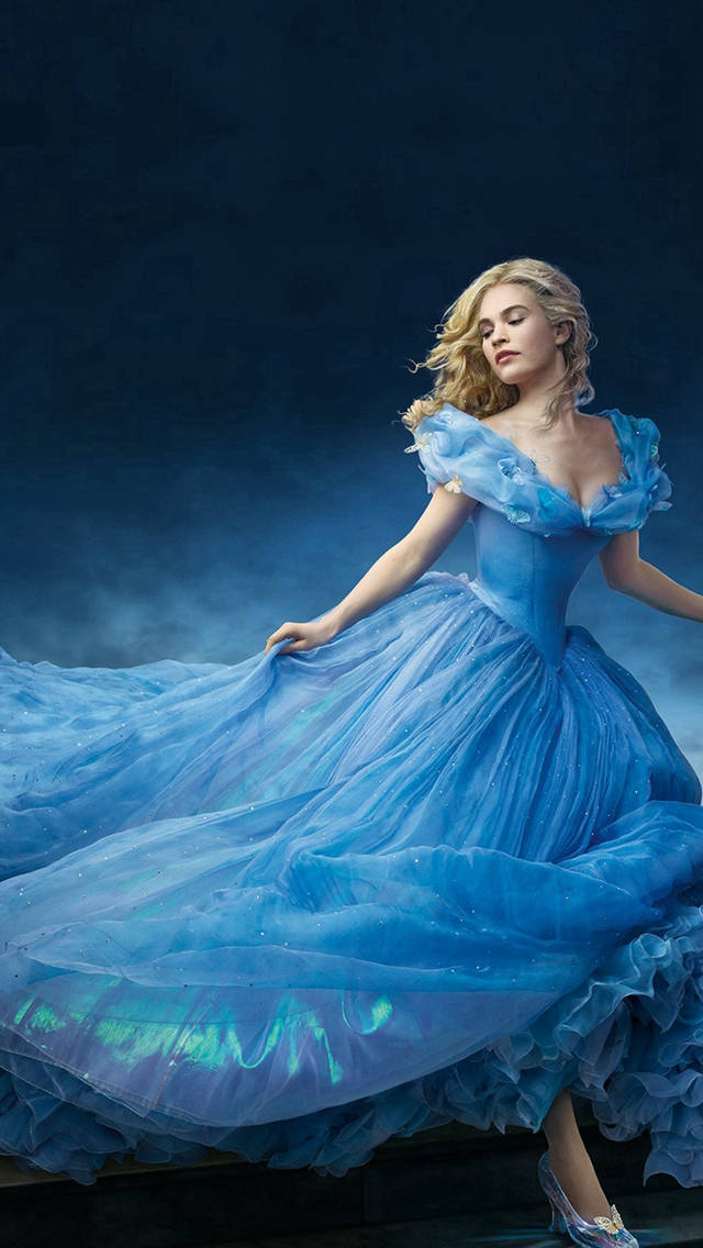 blue art, flowing blue gown, glowing accents, SD Phone Wallpaper
