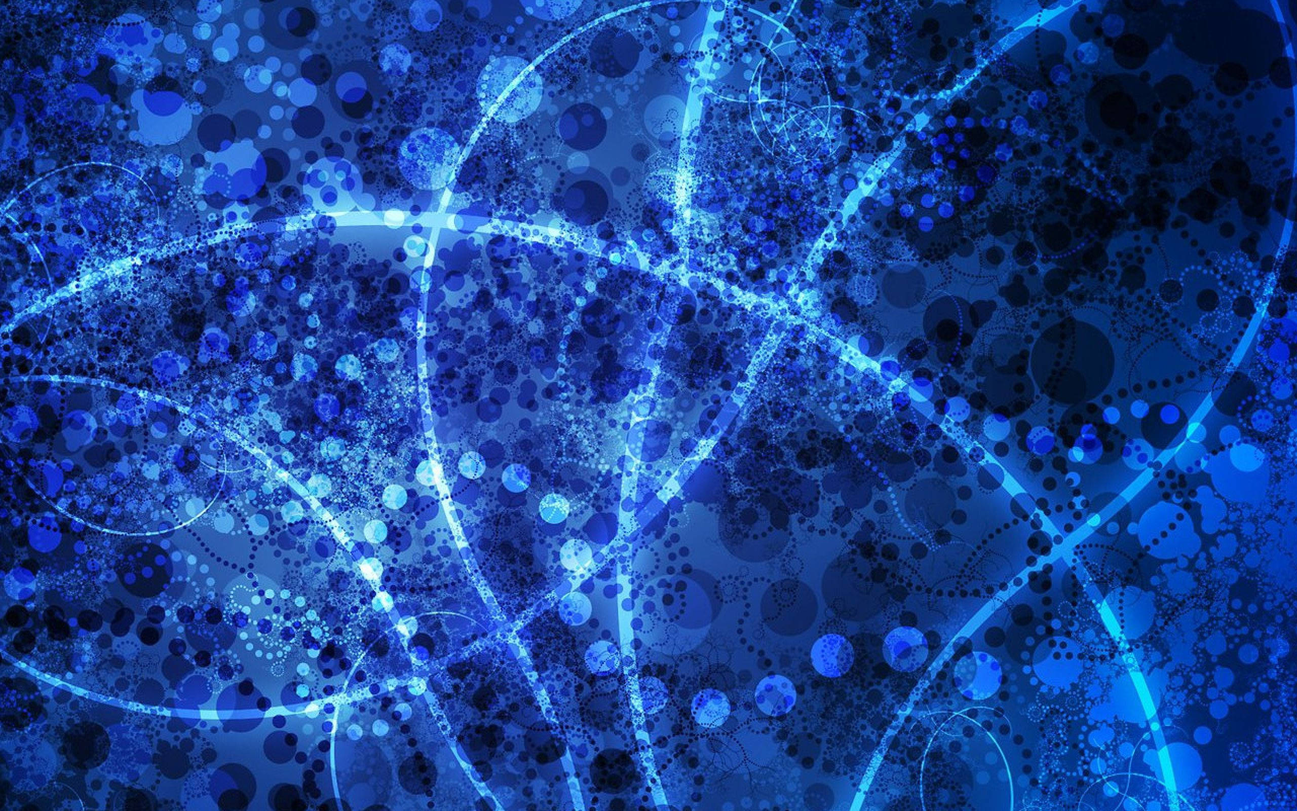 Blue Art, glowing blue lines, dots, 2K Desktop Wallpaper