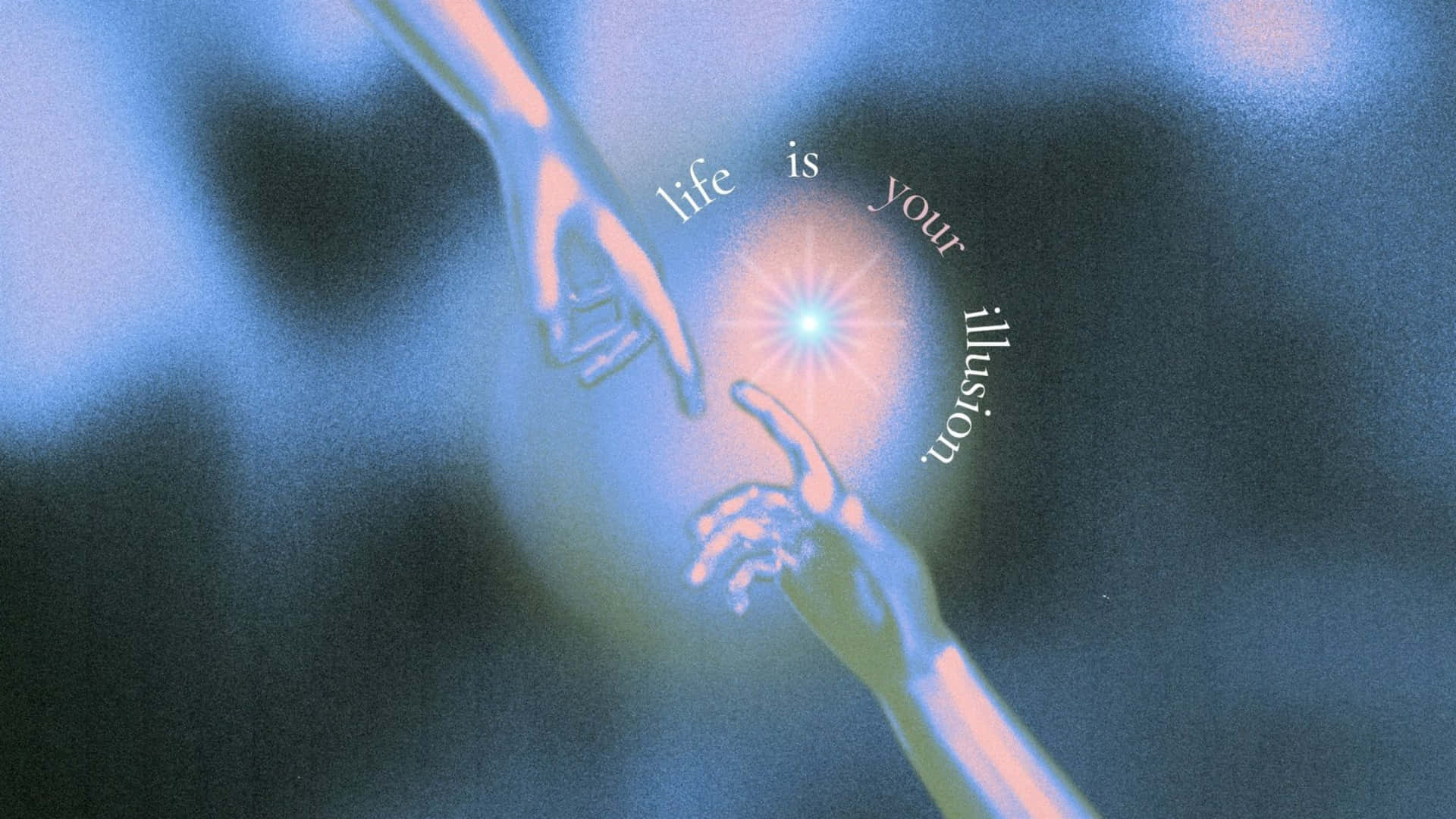 Blue Aura, glowing orb, life is your illusion, Full HD Desktop Wallpaper
