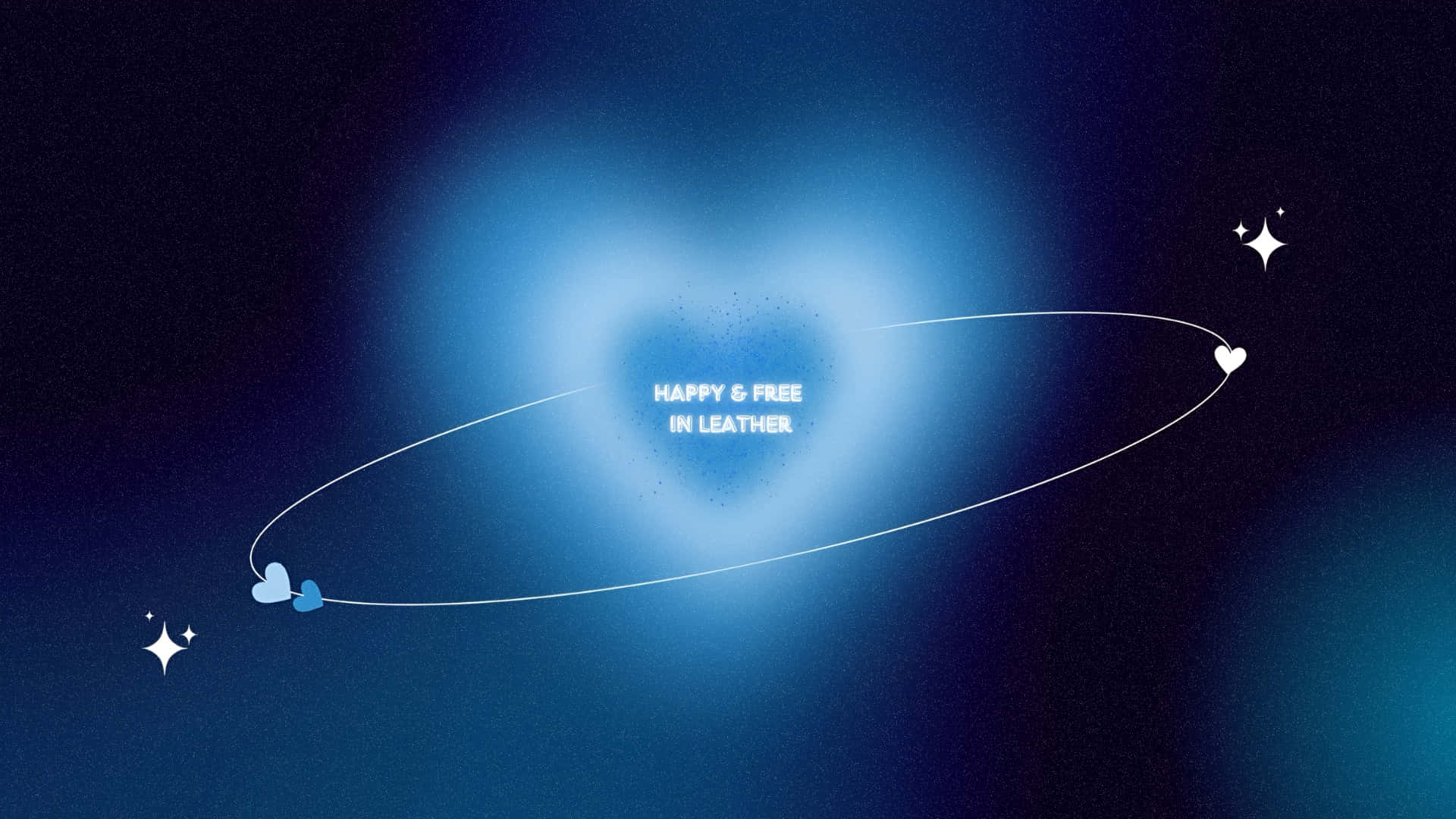 Blue Aura, glowing blue heart, dark gradient backdrop, Full HD Desktop Wallpaper