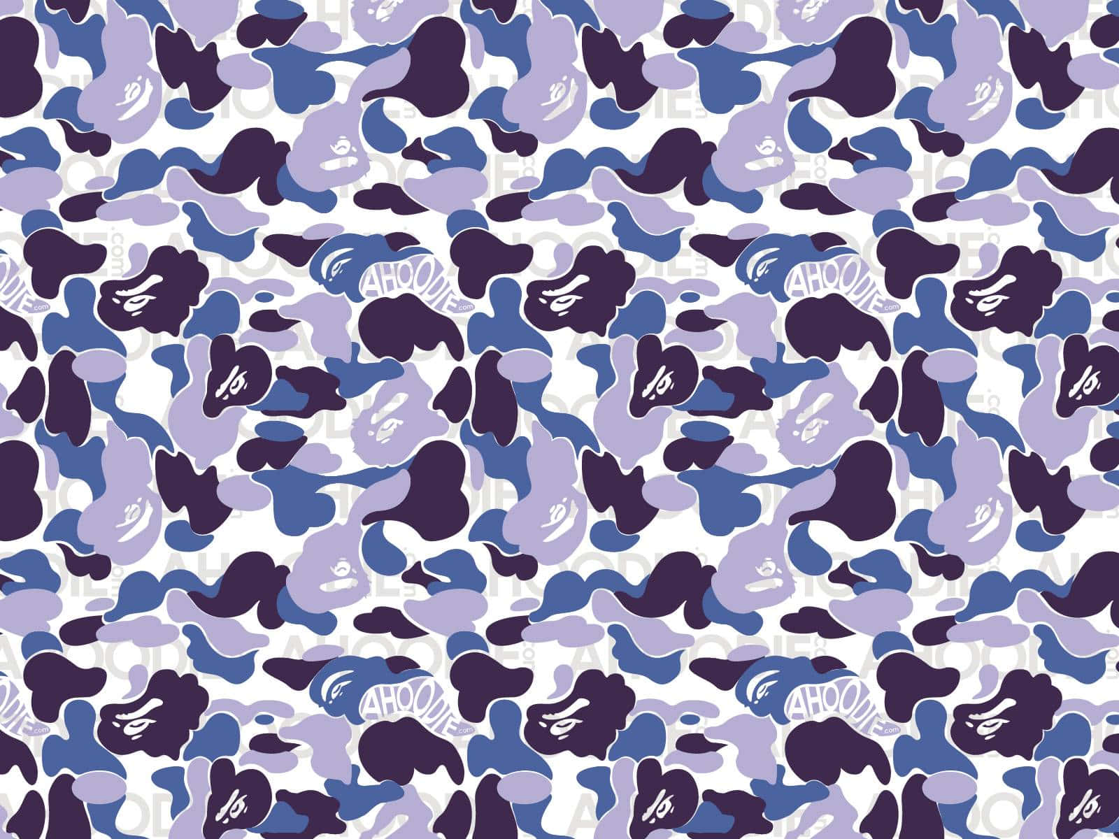 Blue Bape Camo, purple blue, white, HD Desktop Wallpaper