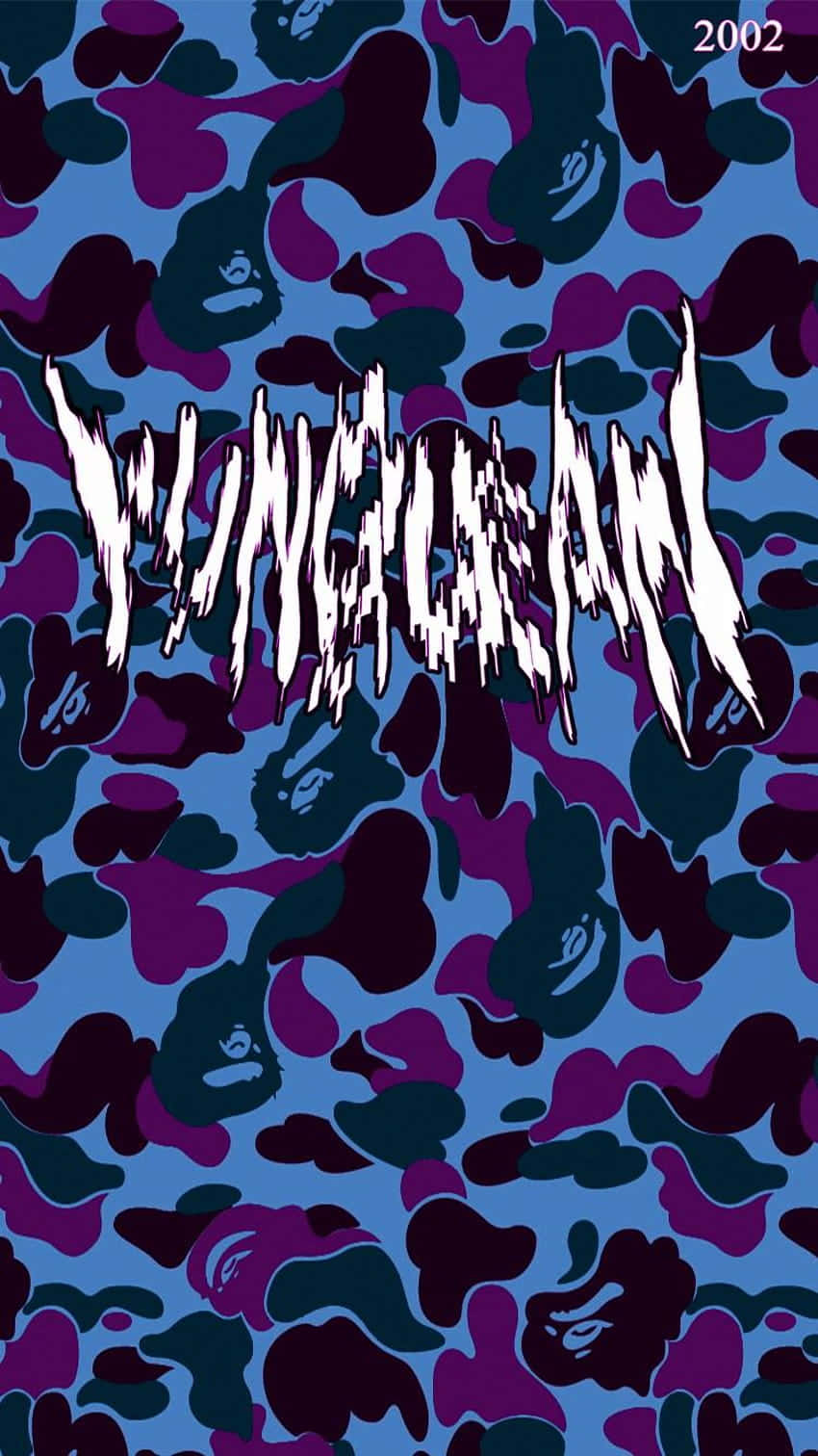 Blue Bape Camo, BAPE, 2002, HD Phone Wallpaper
