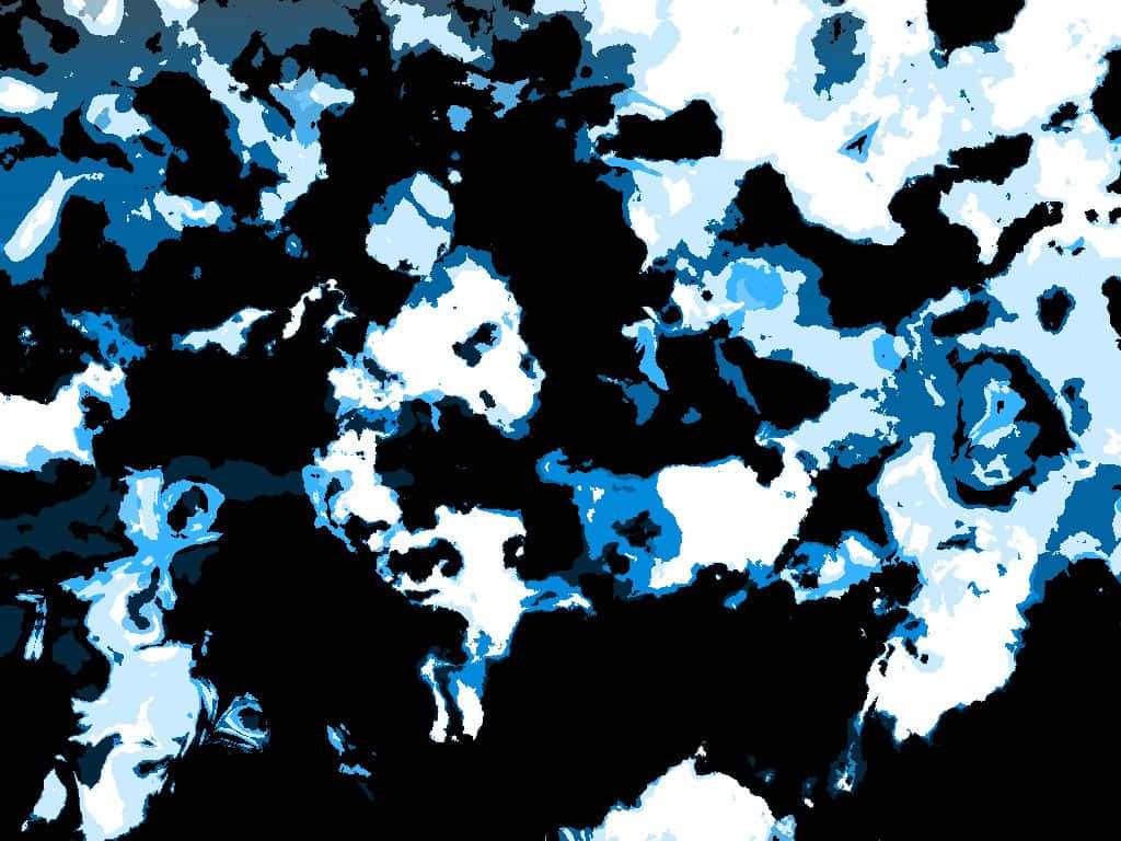 blue bape camo, abstract digital artwork, bold black blue and white splatters, SD Desktop Wallpaper