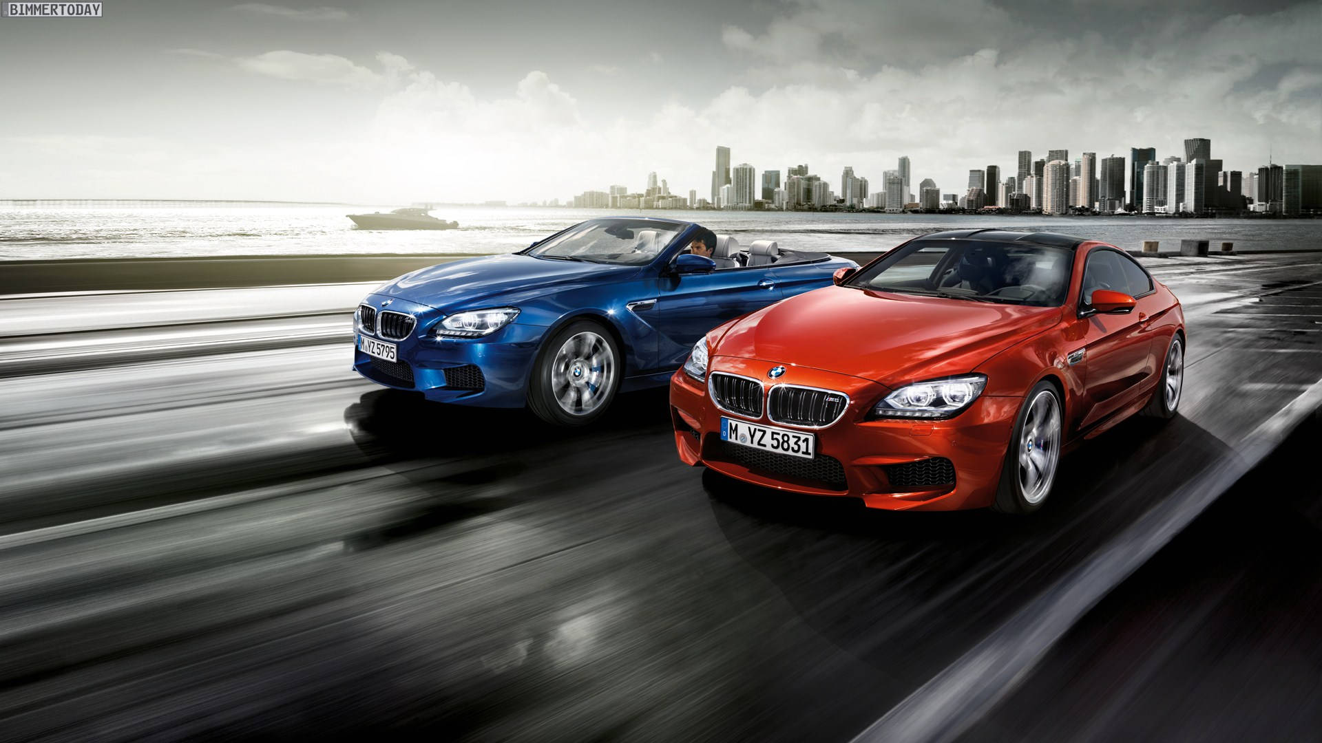 BMW, Red BMW, Blue BMW, Full HD Desktop Wallpaper