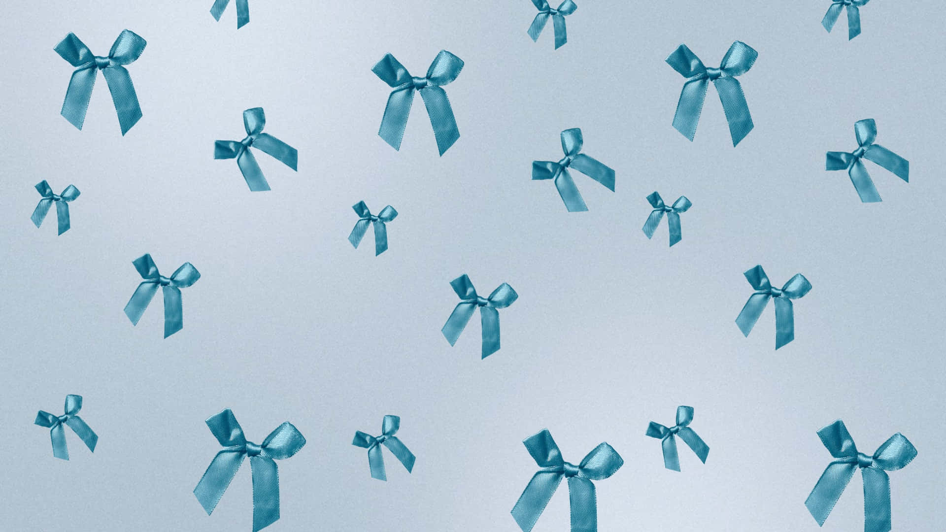Blue Bow, light blue background, shiny teal ribbon bows, Full HD Desktop Wallpaper