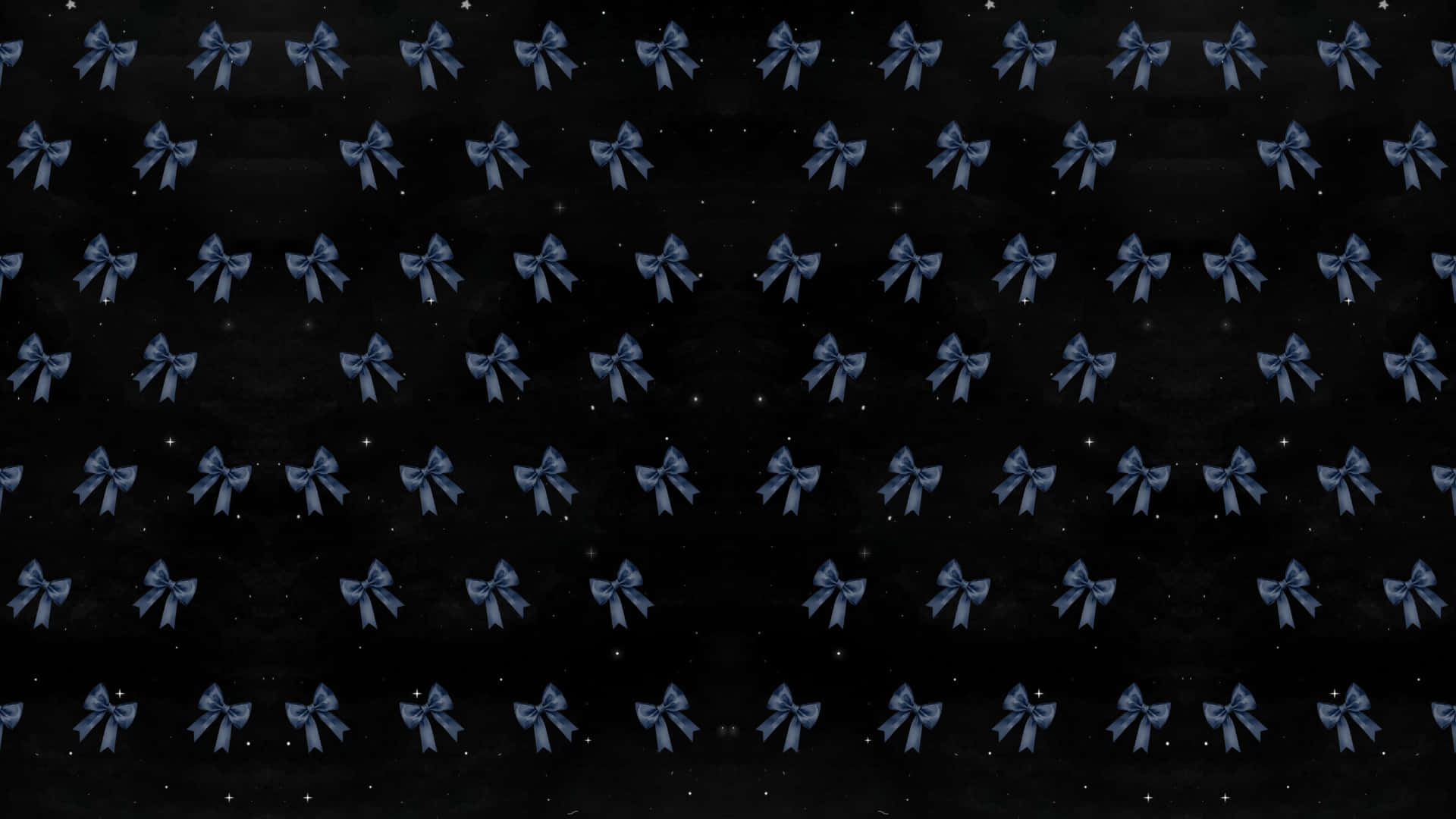 Blue Bow, dark blue satin bows, black background, Full HD Desktop Wallpaper