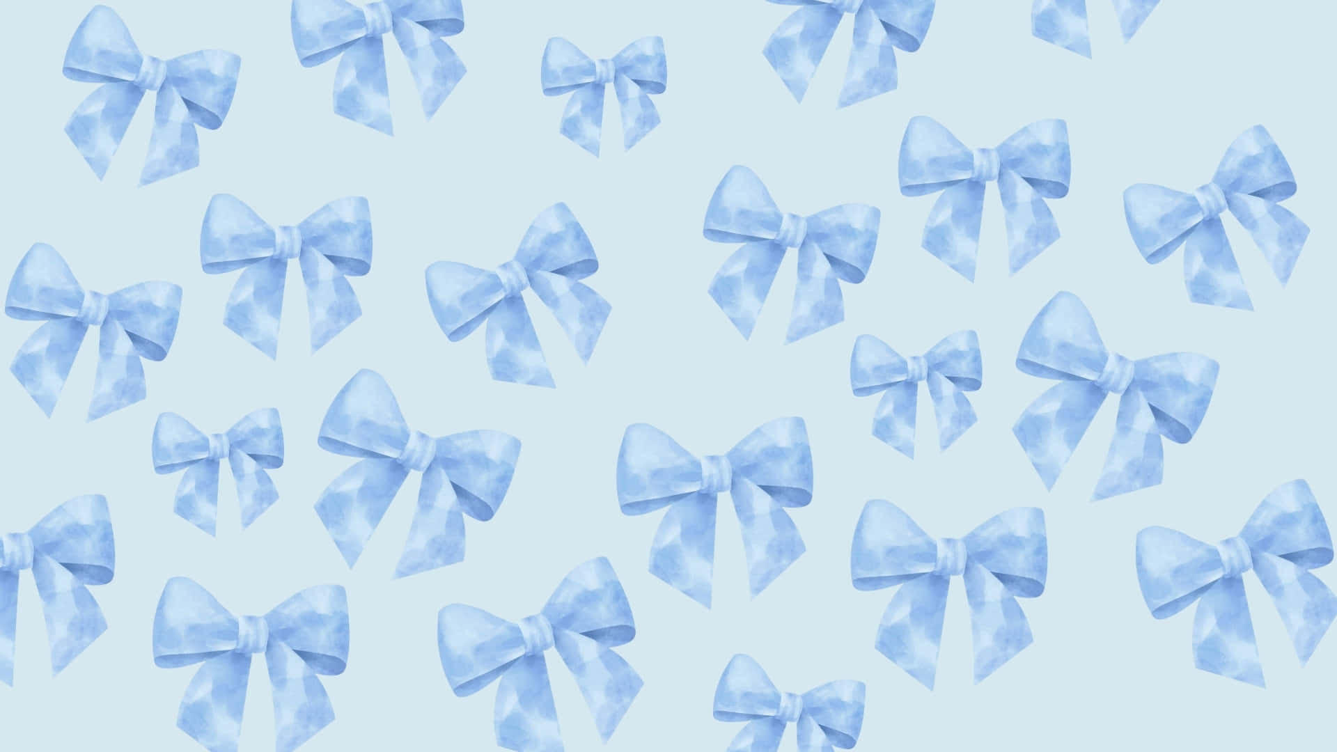 Blue Bow, light blue watercolor bows, pale blue background, Full HD Desktop Wallpaper