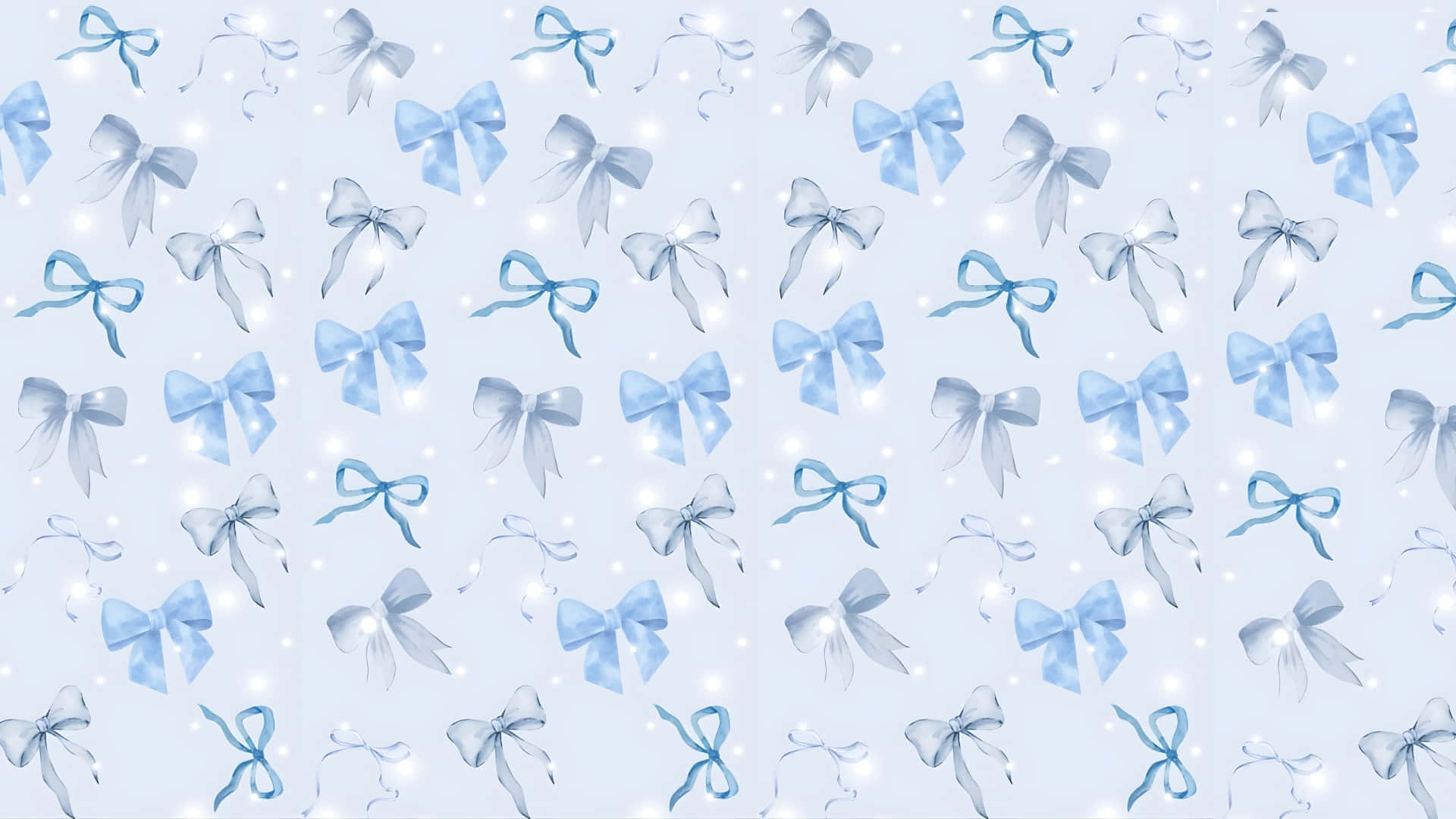 Blue Bow, light blue, silver, Full HD Desktop Wallpaper