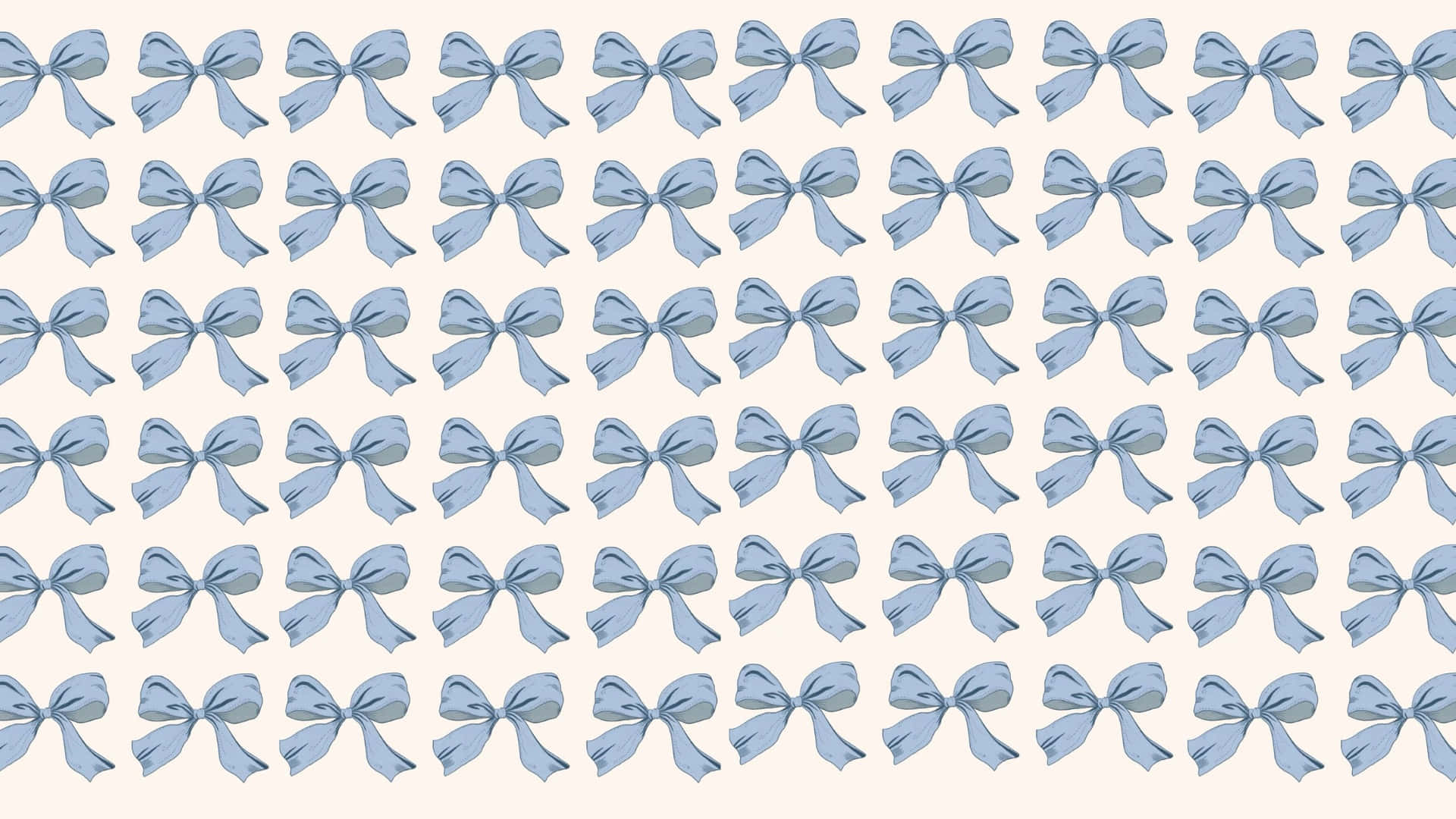 blue bow, light blue satin bows, soft cream background, Full HD Desktop Wallpaper