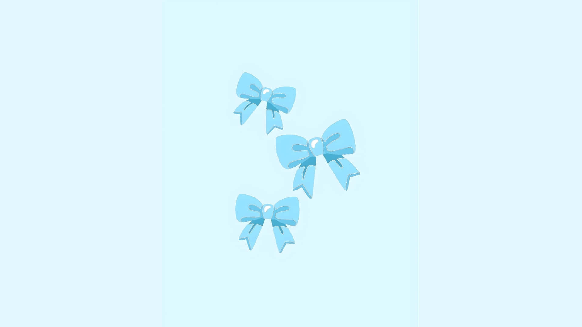 Blue Bow Collection, light blue, cartoon bows, Full HD Desktop Wallpaper