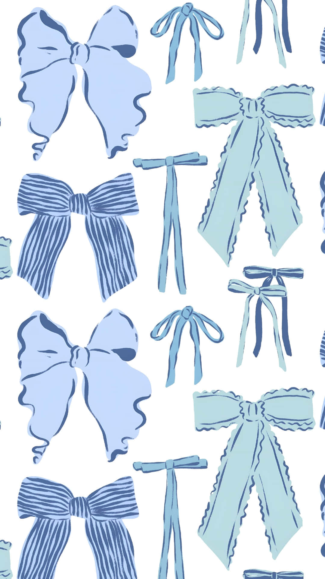 blue bows, ribbons, white background, Full HD Phone Wallpaper
