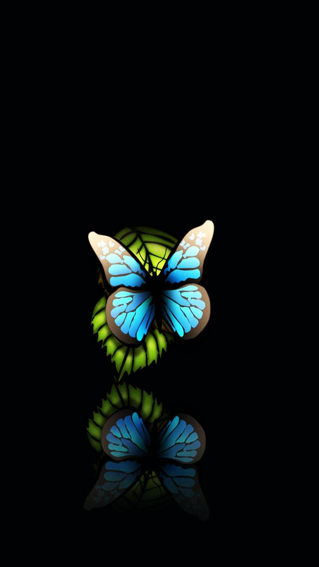 Samsung Galaxy 4K, blue butterfly, spiderweb pattern, Full HD Phone Wallpaper