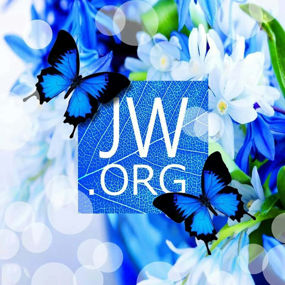 JWorg, Blue Square Leaf, blue butterflies, SD Desktop Wallpaper