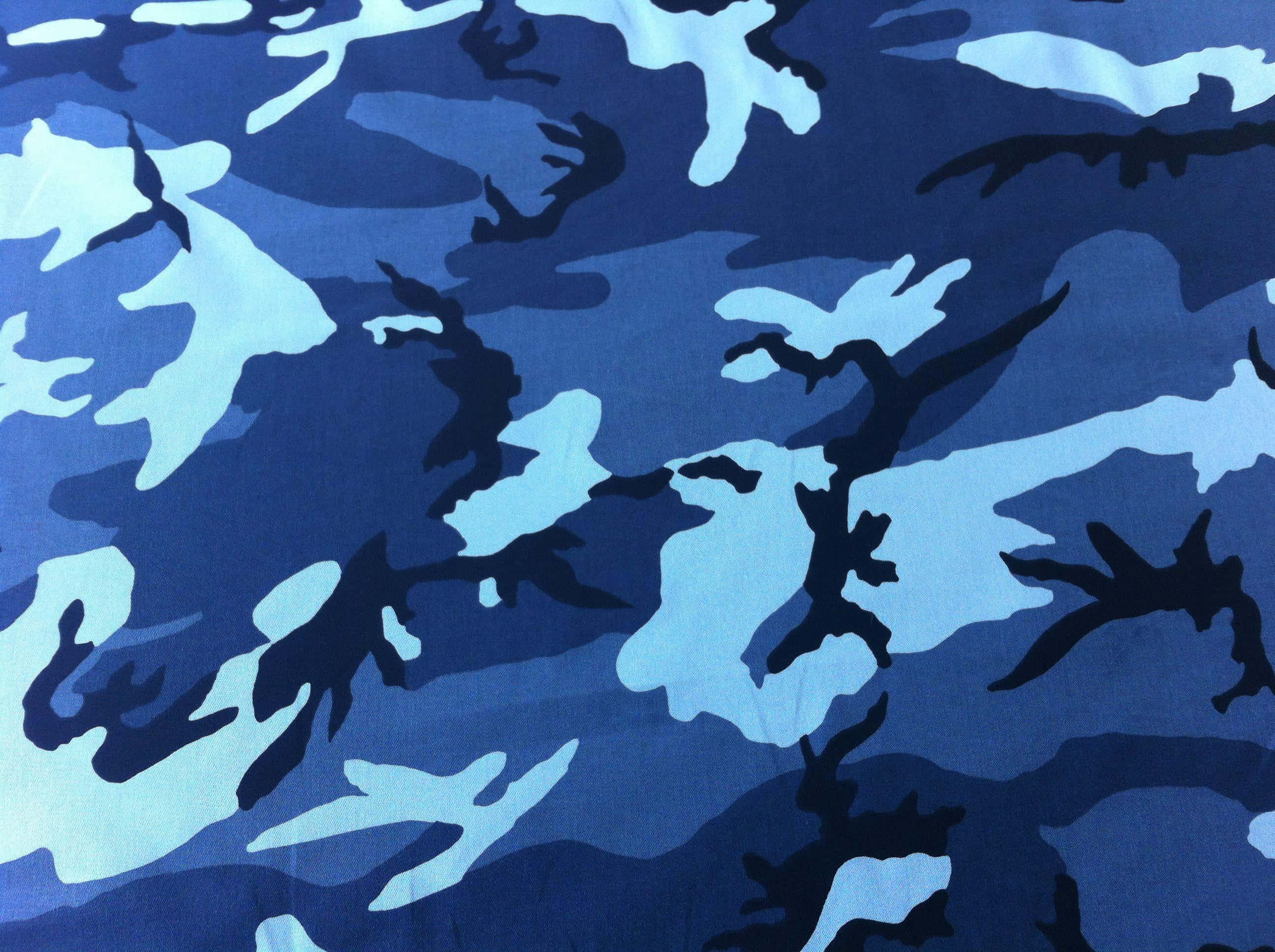 blue camo, blue camouflage fabric, light and dark blue splotches, 2K Desktop Wallpaper