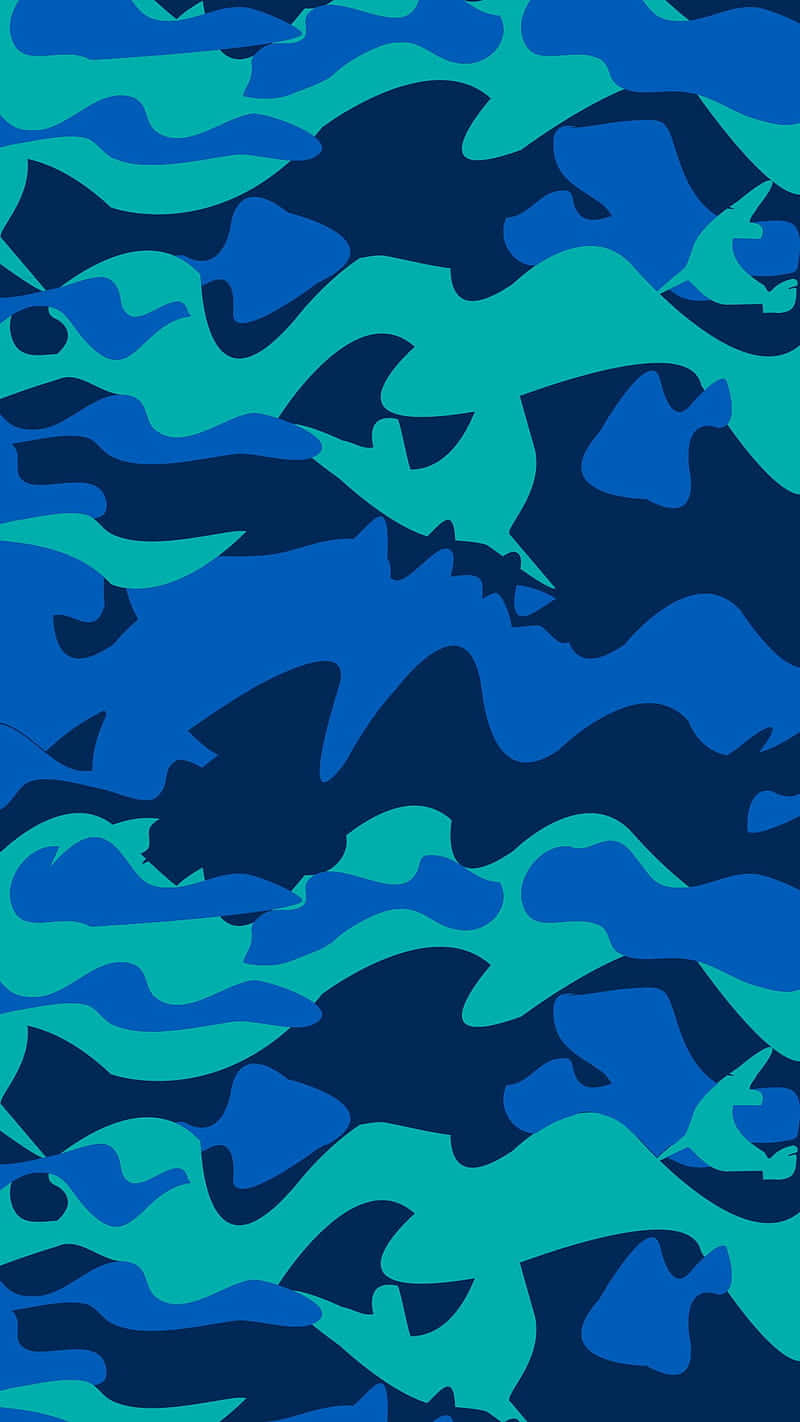 blue camo, blue and green camouflage pattern, teal, HD Phone Wallpaper