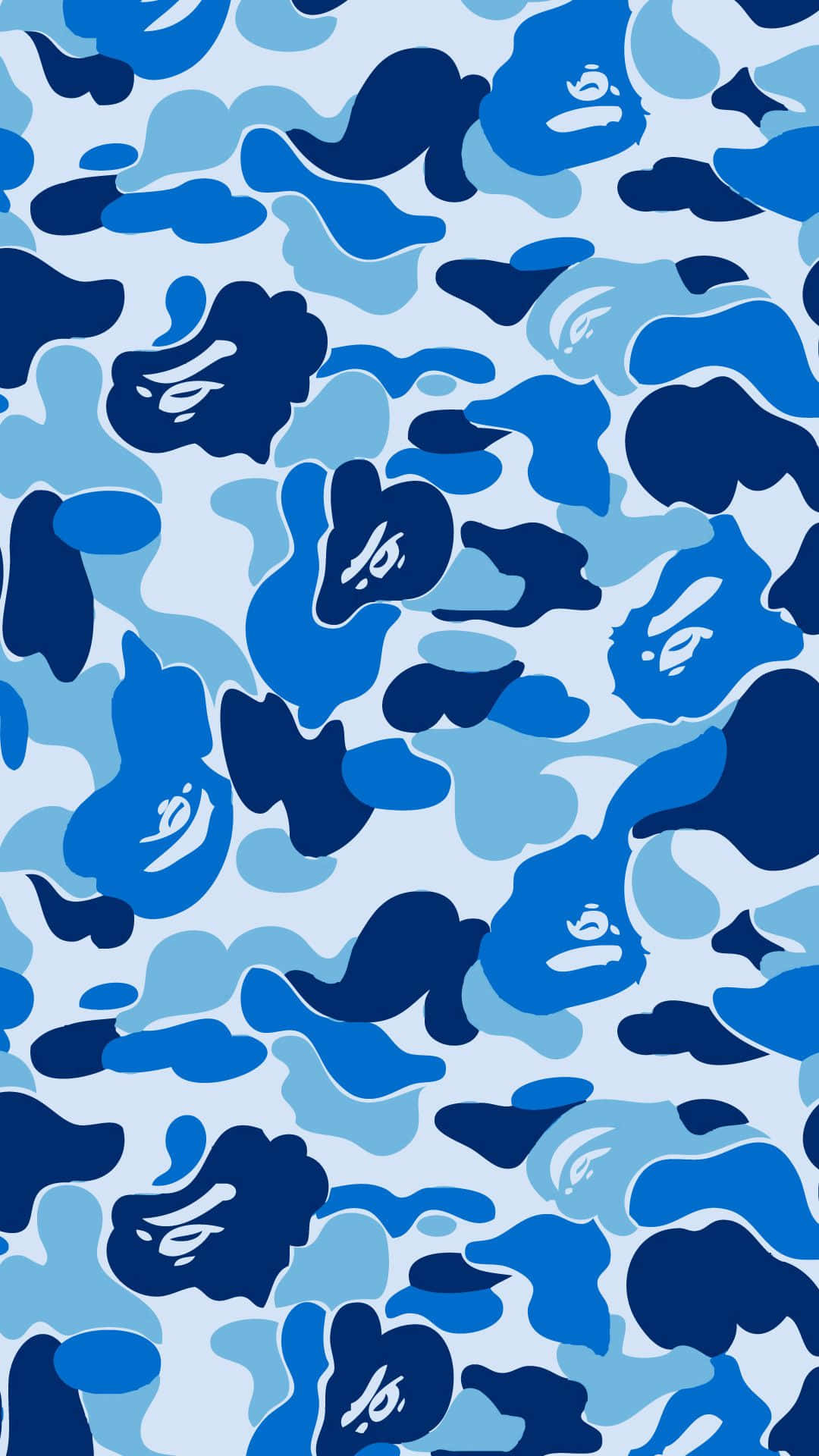 blue camo, blue camouflage pattern, abstract organic shapes, Full HD Phone Wallpaper