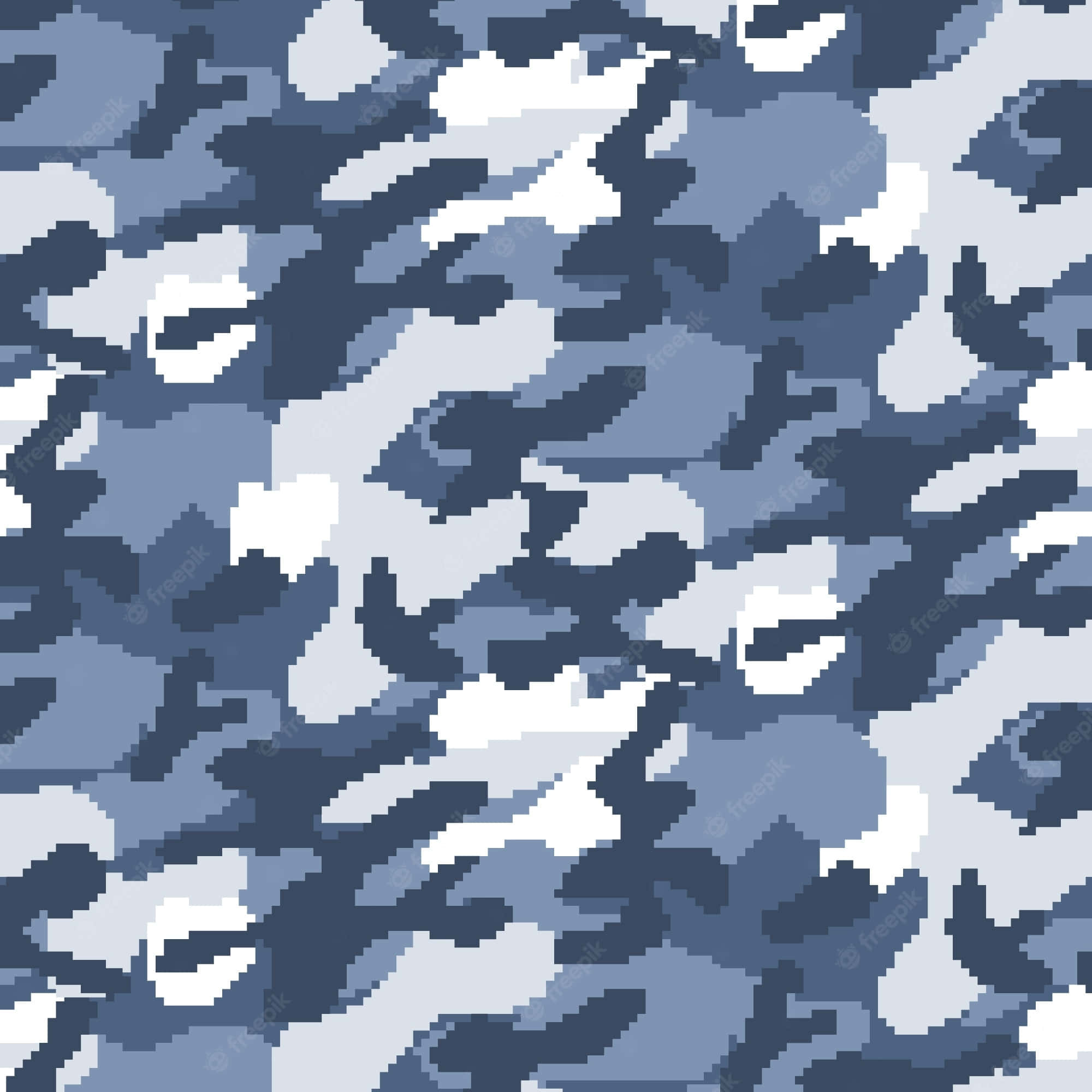 Blue Camo, blue and white camouflage pattern, blocky shapes, Full HD Desktop Wallpaper