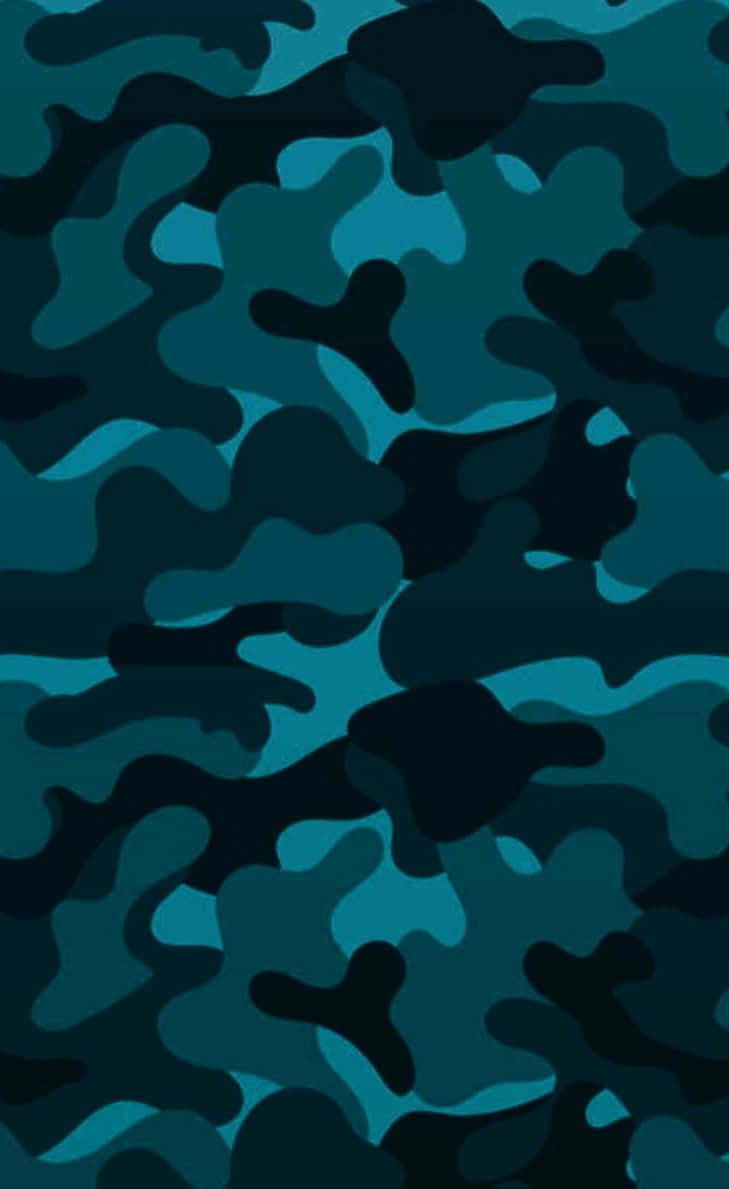 Blue Camo, teal, black, SD Phone Wallpaper
