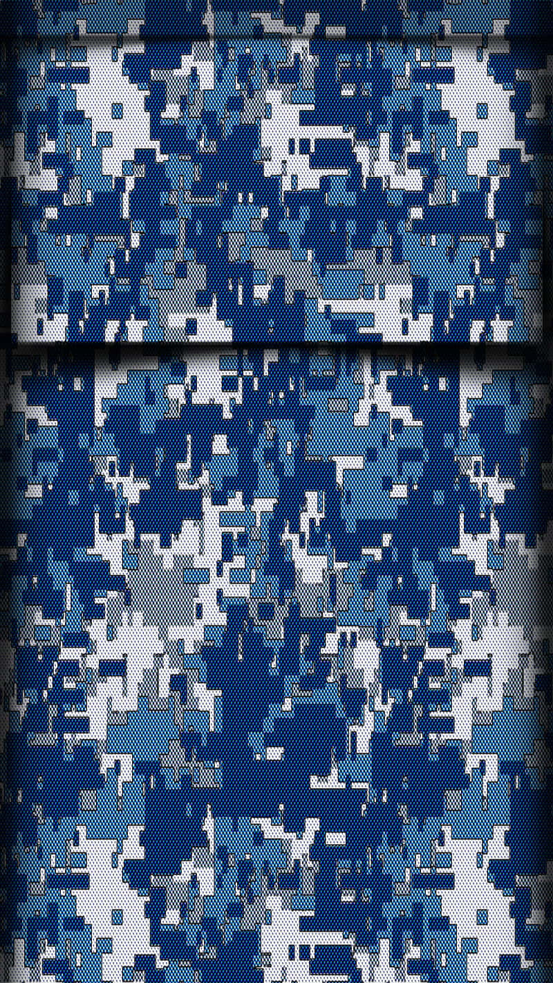 Blue Camo, shades of blue and white, pixelated blocks, HD Phone Wallpaper