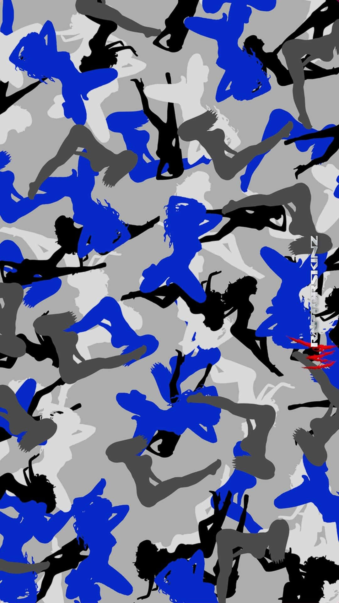 blue camo, blue black, gray, Full HD Phone Wallpaper