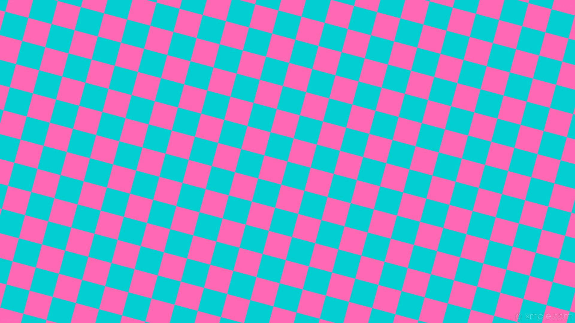 neon pink, blue checkered, geometric pattern, Full HD Desktop Wallpaper