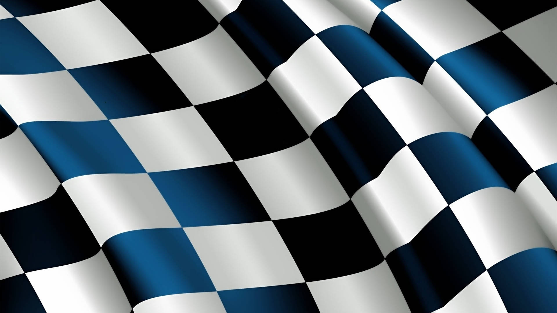 blue and white checkered racing flag, crisp folds, glossy highlights, Full HD Desktop Wallpaper