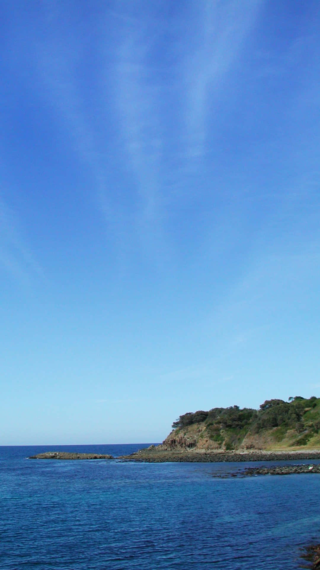 Blue Coastline Serenity, deep blue ocean, rocky cliffside, Full HD Phone Wallpaper