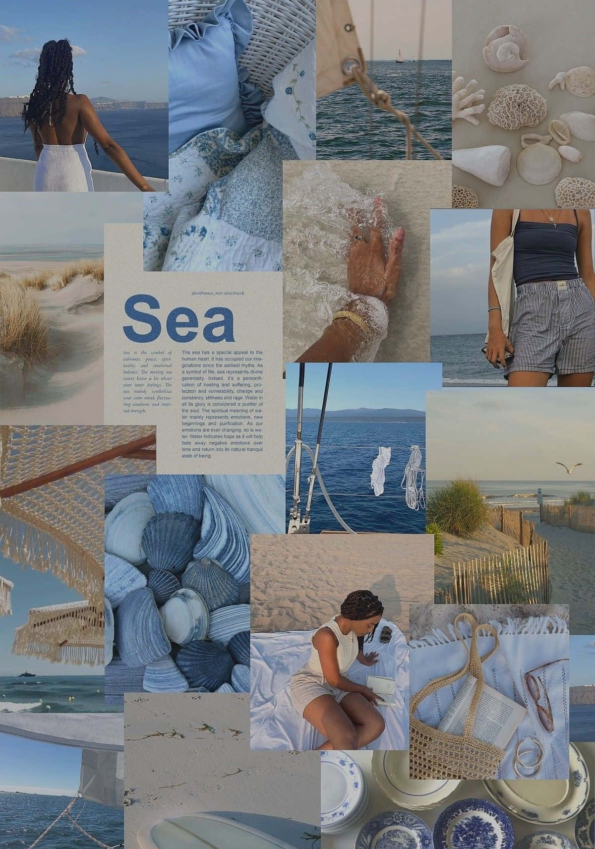 Coastal Inspiration Collage, ocean views, seashells, HD Phone Wallpaper