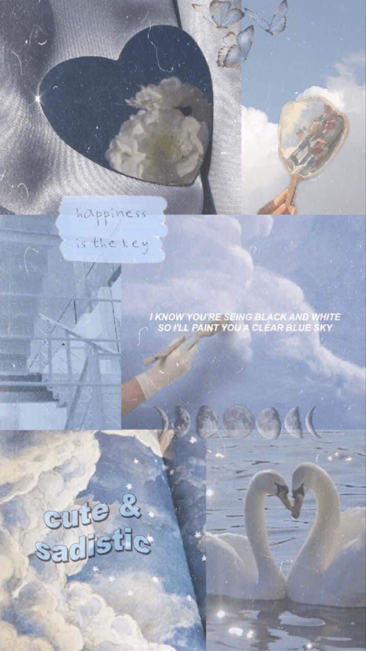 swans, clouds, hearts, HD Phone Wallpaper