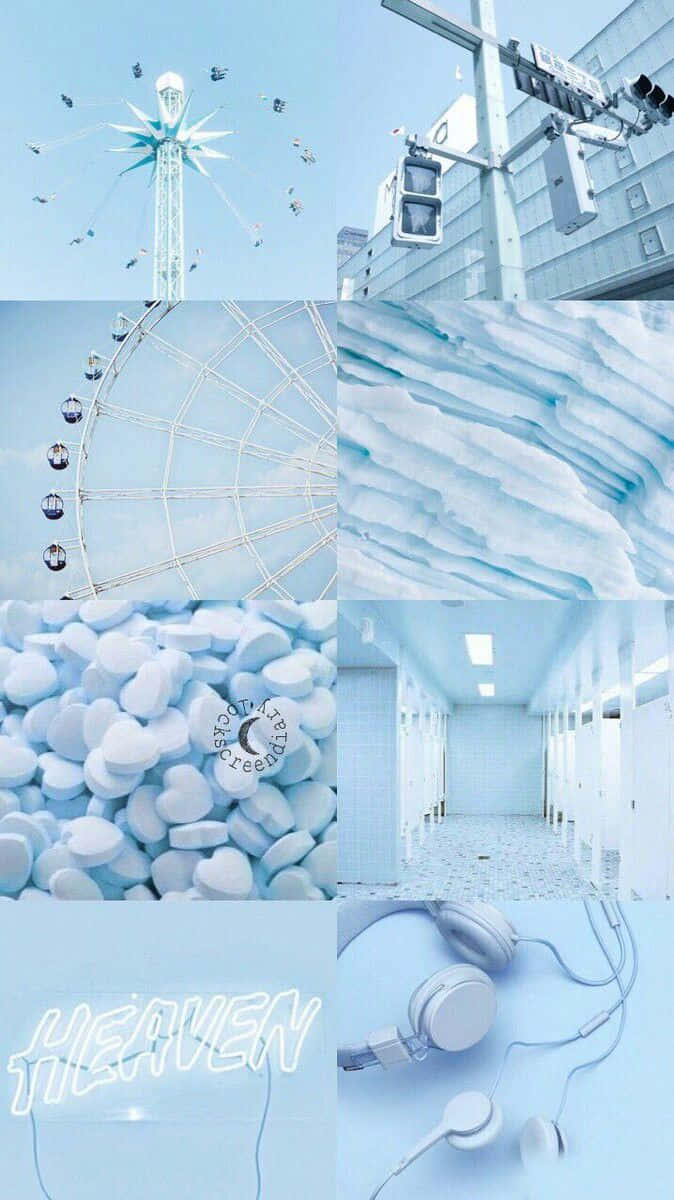 Ferris wheel, urban street signs, ice textures, SD Phone Wallpaper