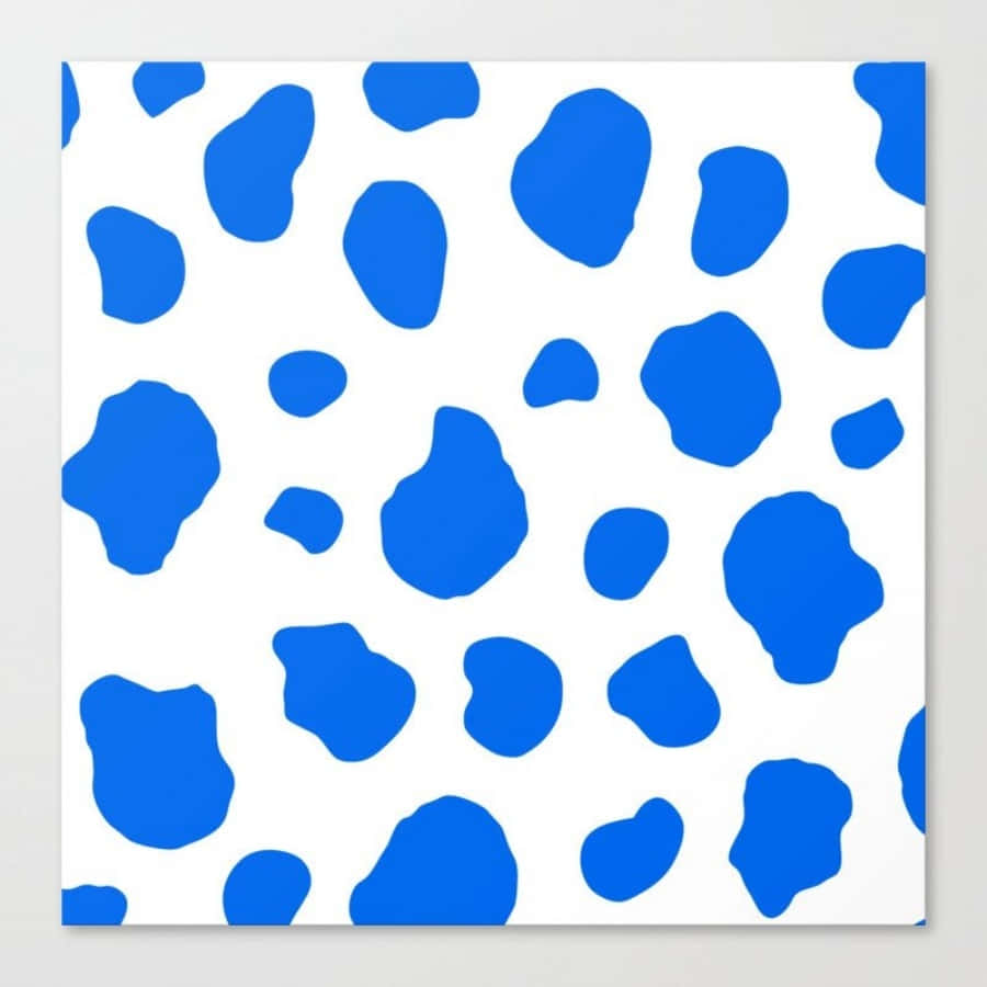 Blue Cow Print, bright blue, white background, SD Desktop Wallpaper