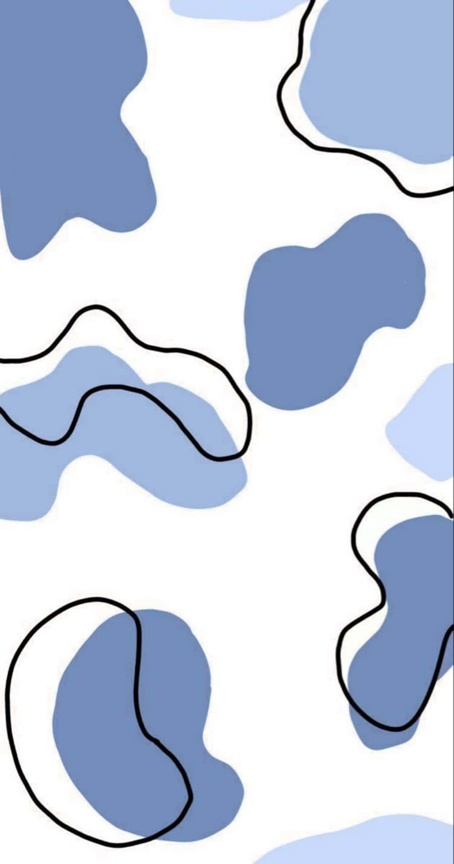 blue cow print, blue, white, HD Phone Wallpaper