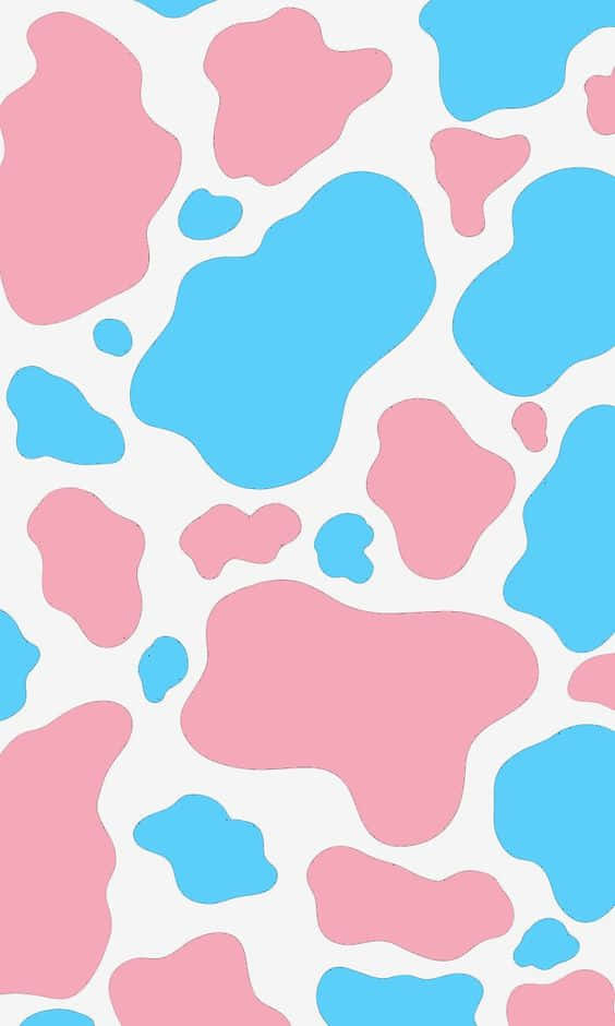 pink and blue cow print, white background, cow print pattern, SD Phone Wallpaper
