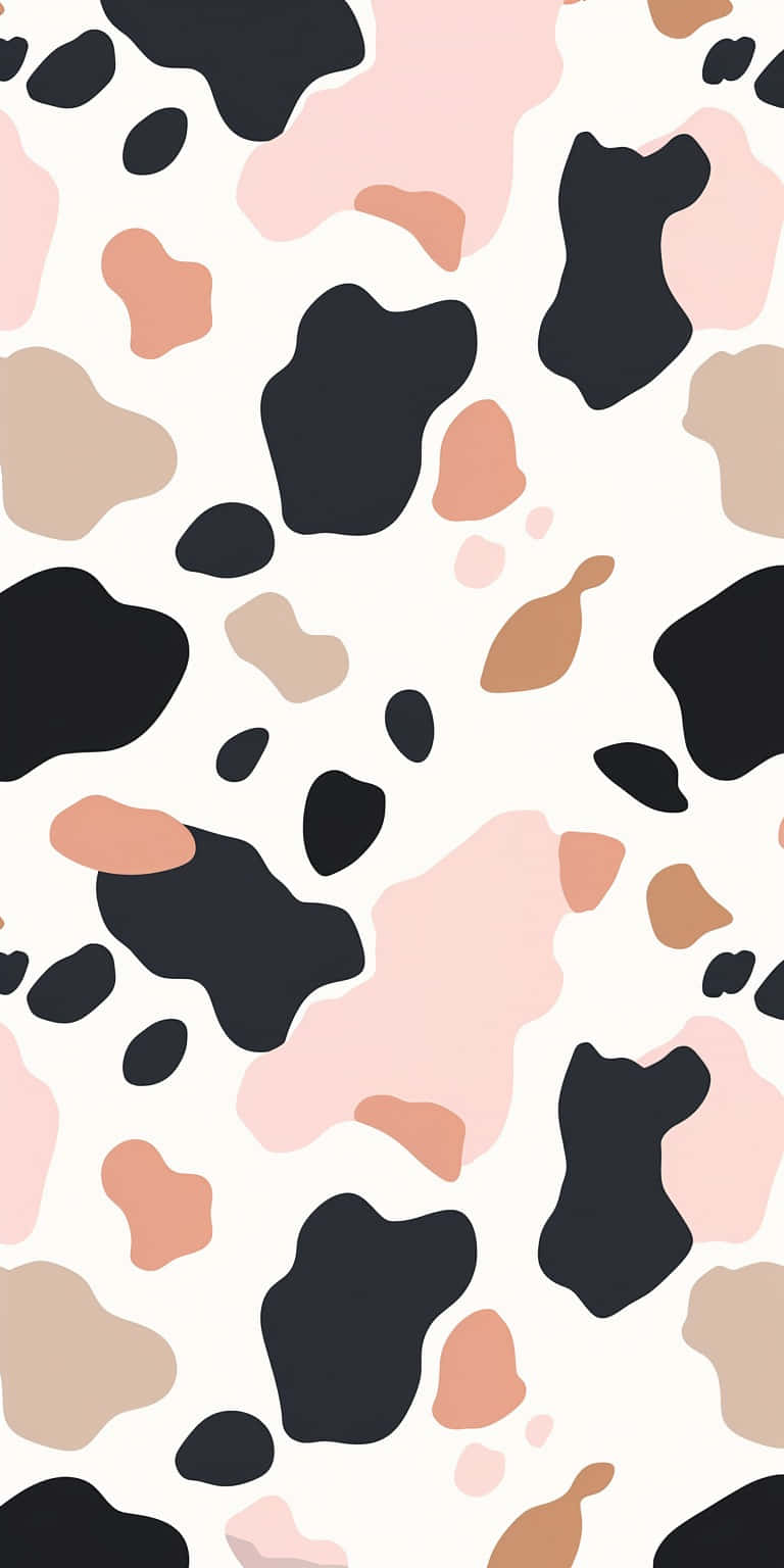modern cow print pattern, black, pink, HD Phone Wallpaper