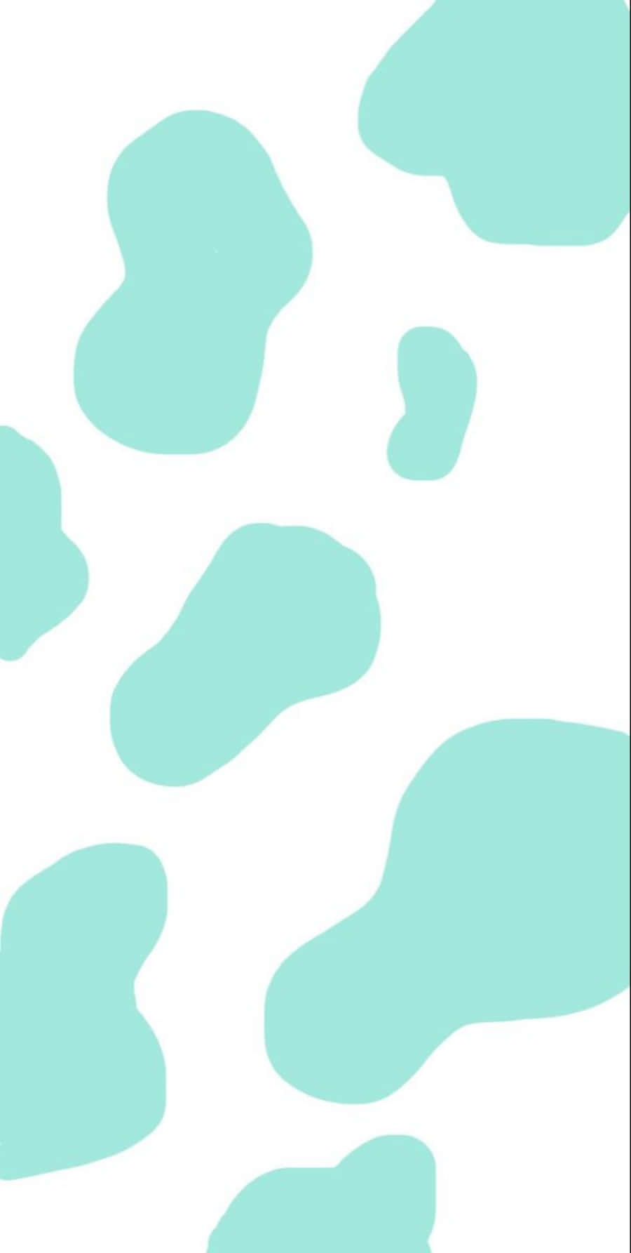 Blue Cow Print, mint green, abstract blobs, HD Phone Wallpaper