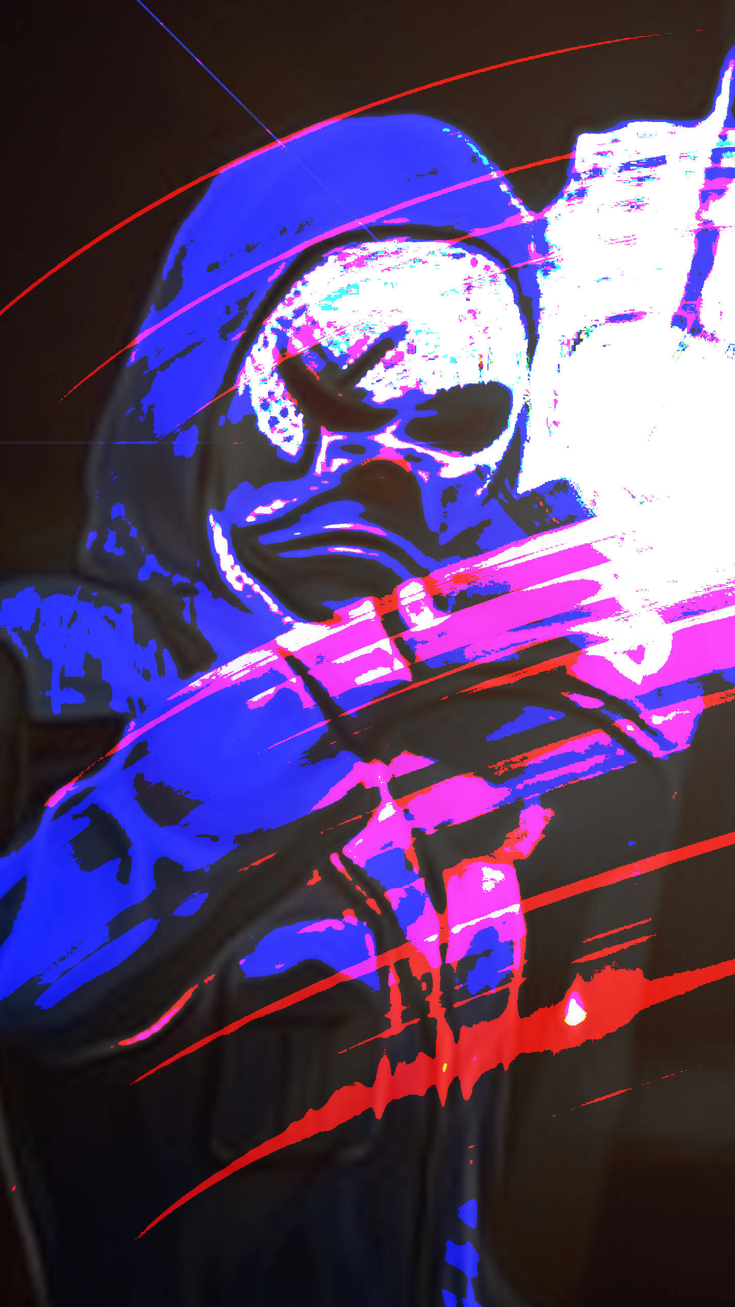 Blue Criminal Bundle, glitch-art, blue hoodie, 2K Phone Wallpaper