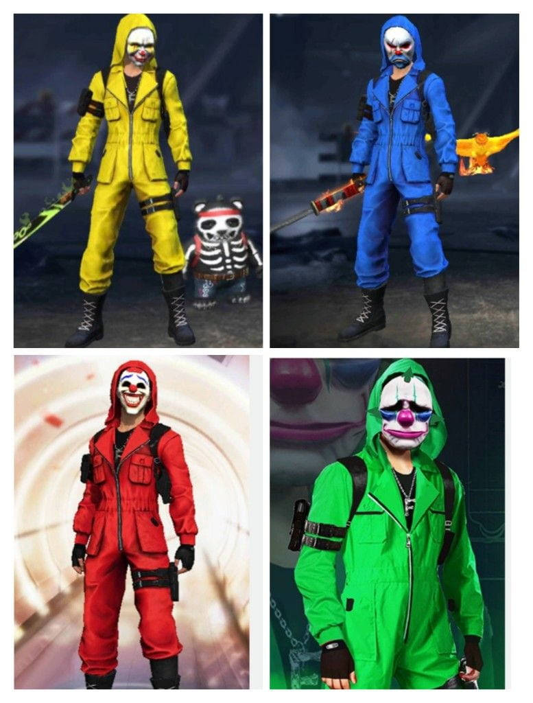 Blue Criminal Bundle, clown characters, brightly colored jumpsuits, SD Phone Wallpaper