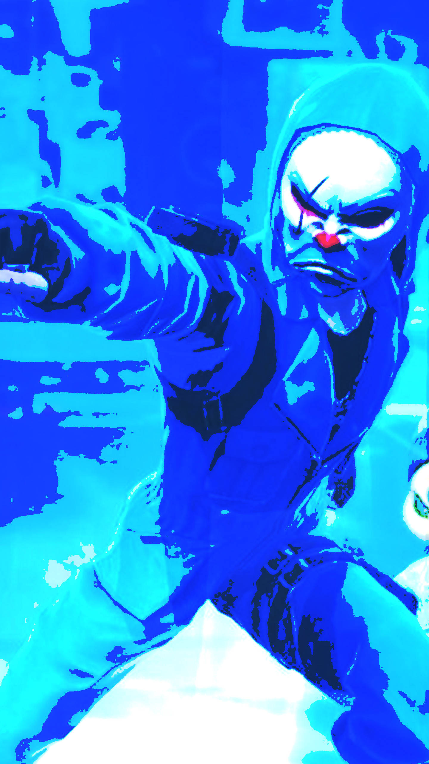 Blue Criminal Bundle, clown mask, red nose, 2K Phone Wallpaper