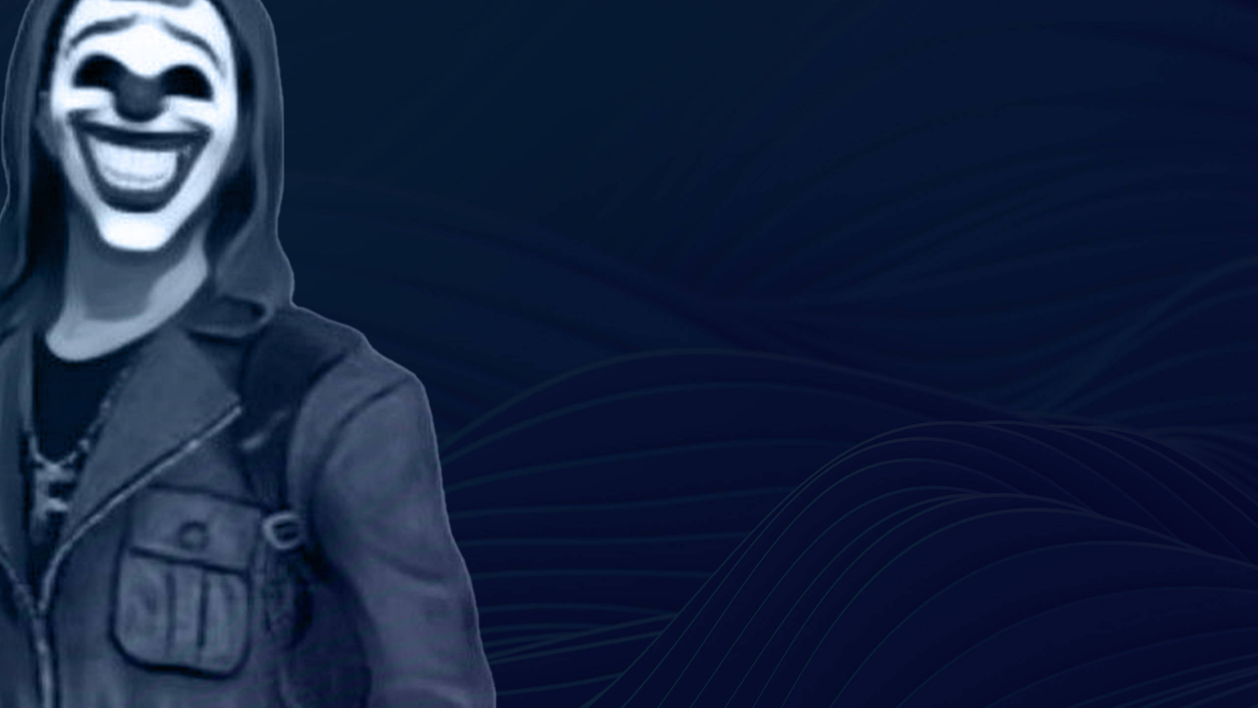 hoodie, white clown mask, wide grin, 2K Desktop Wallpaper
