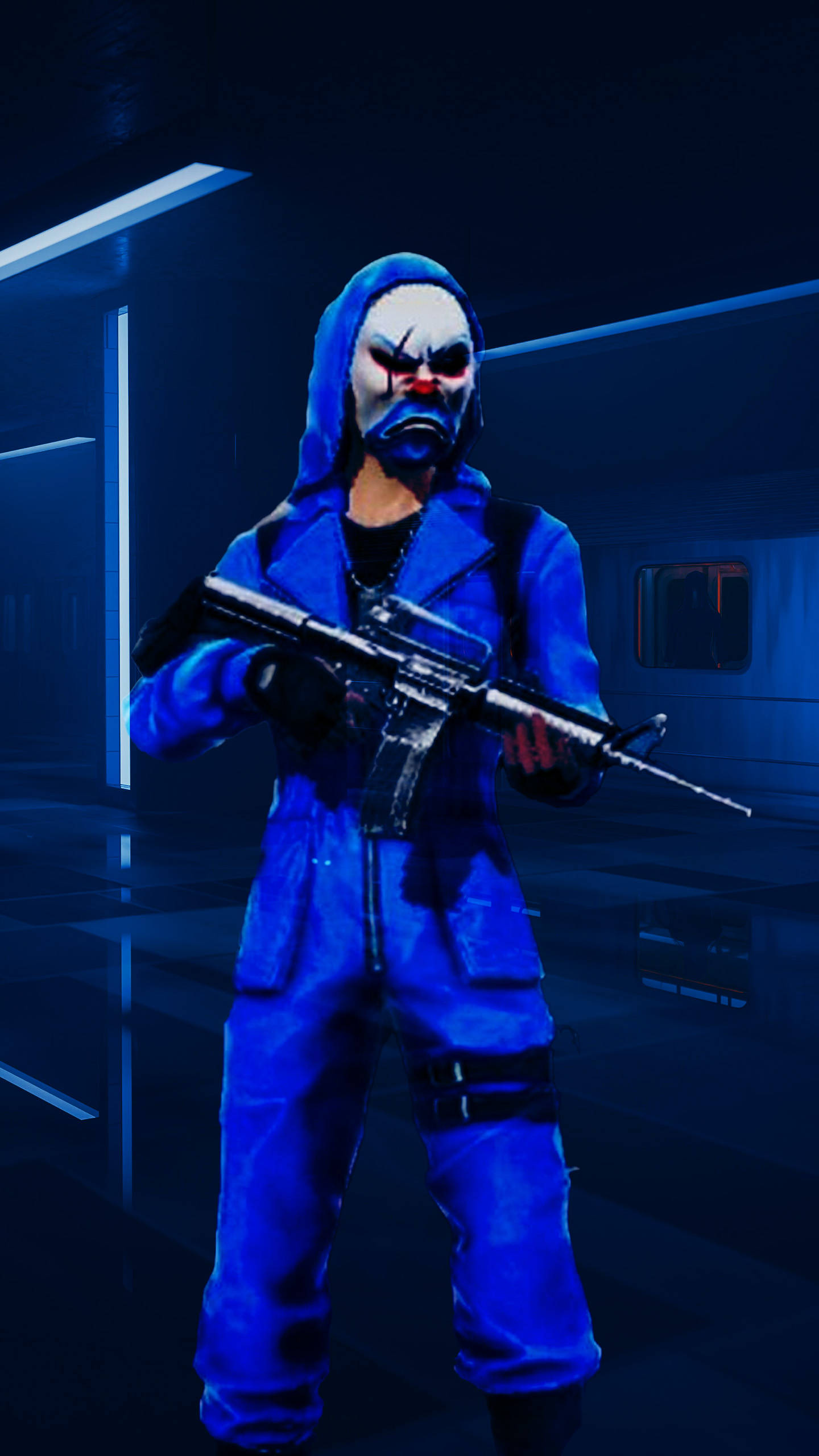 Blue Criminal Bundle, clown, blue jumpsuit, 2K Phone Wallpaper