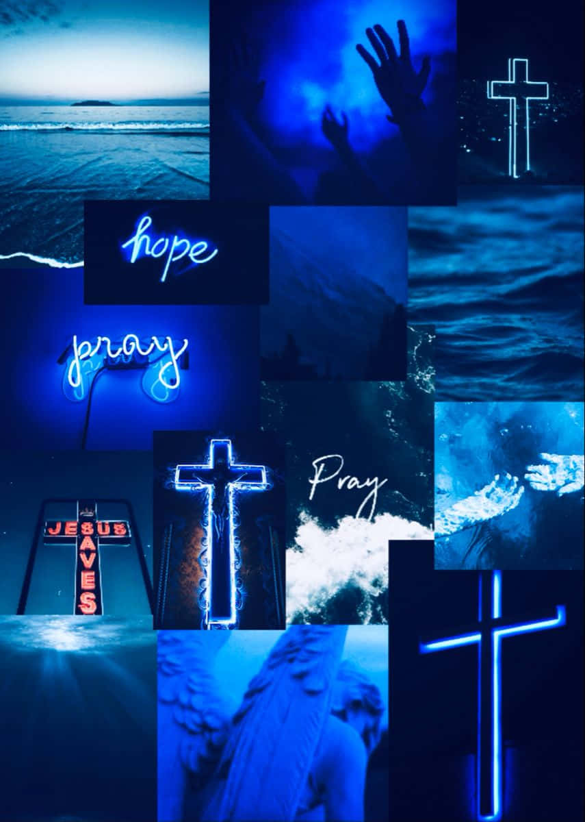 Blue Cross, blue-toned, crosses, SD Phone Wallpaper